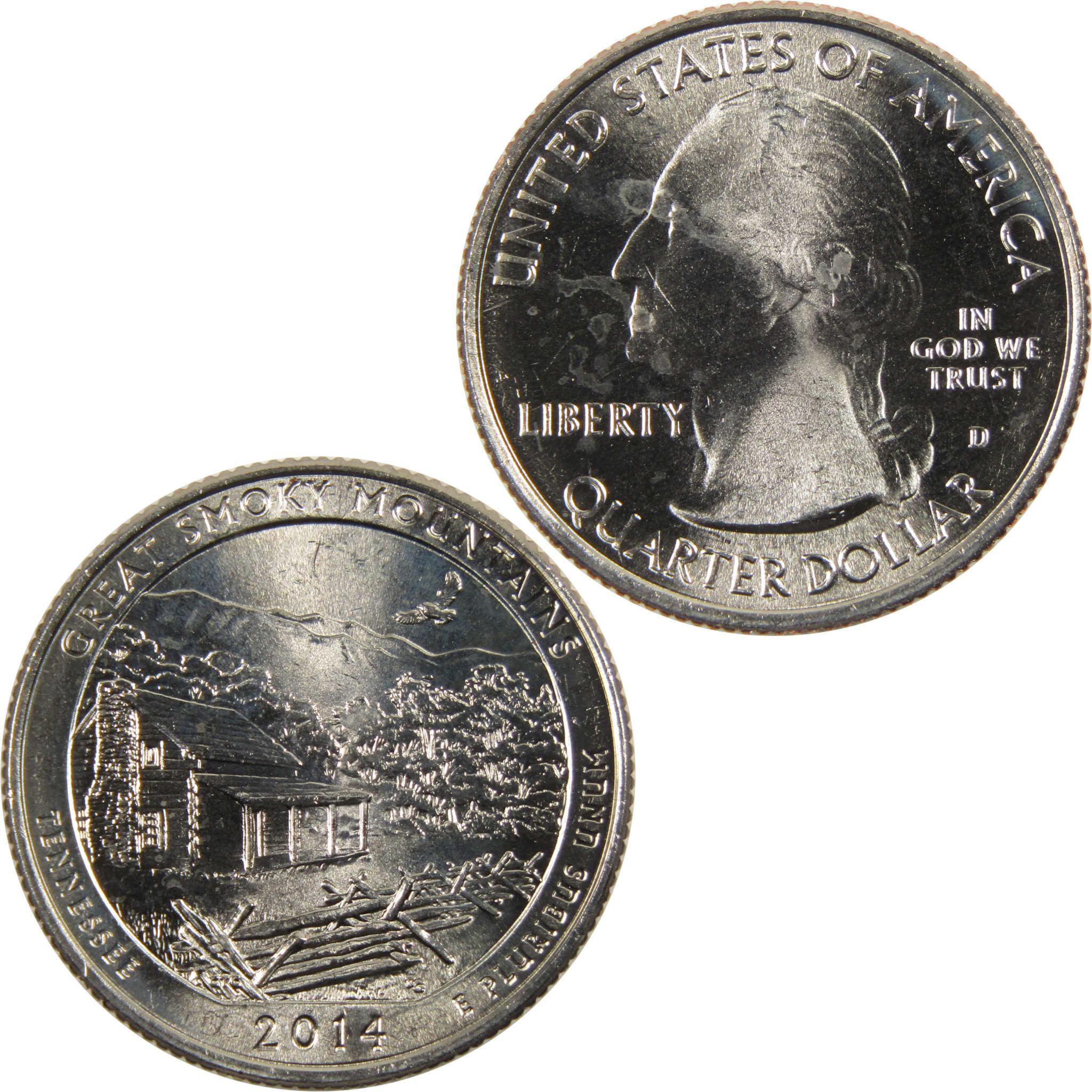2014 D Great Smoky Mountains National Park Quarter Uncirculated Clad