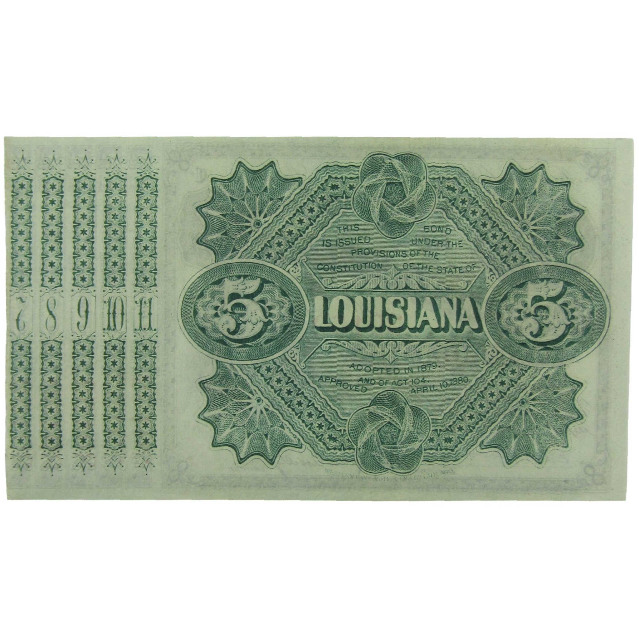 $5 Louisiana Interest Bearing Baby Bond Note Circulated SKU:I25998