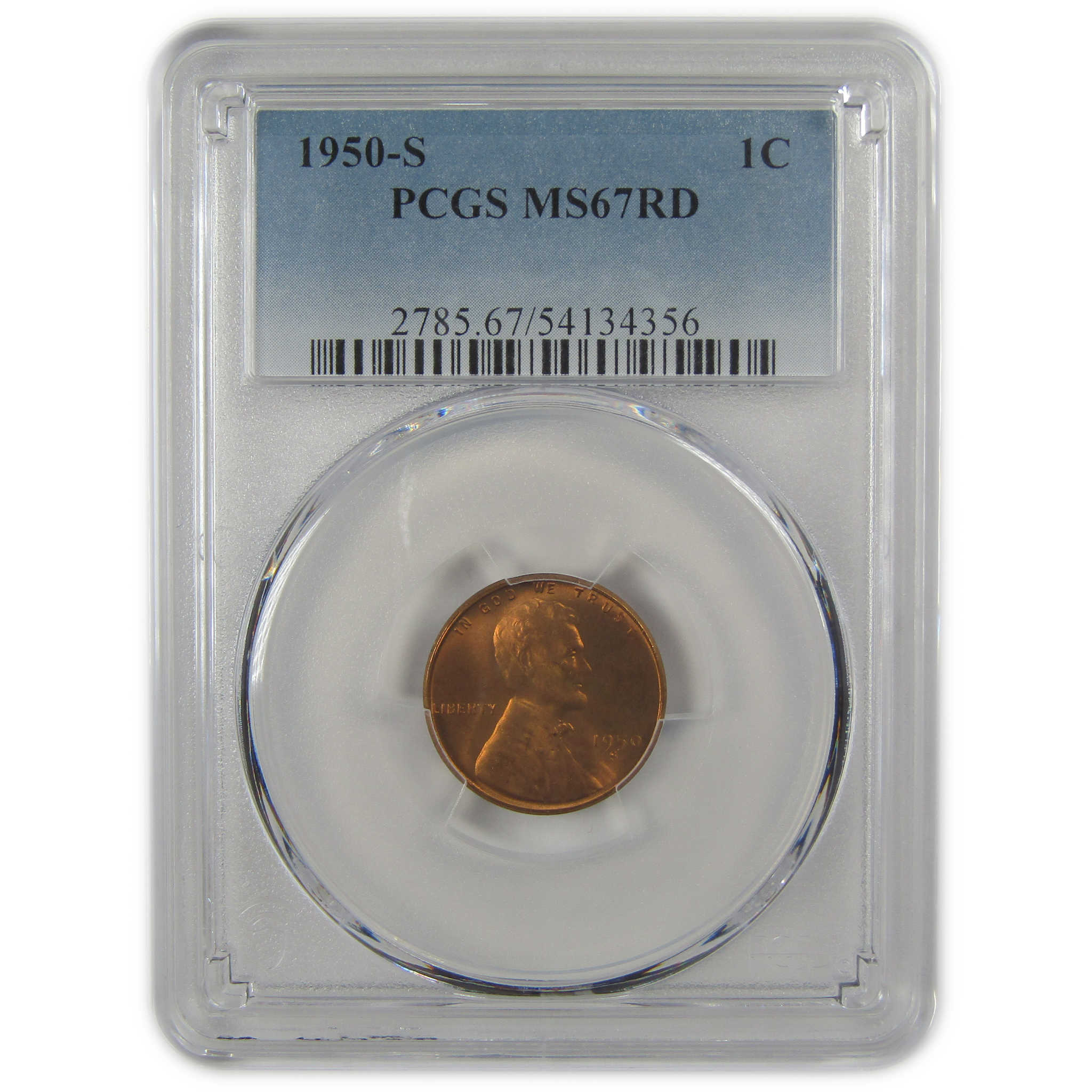 1950 S Lincoln Wheat Cent MS 67 RD PCGS Penny Uncirculated SKU:I22411