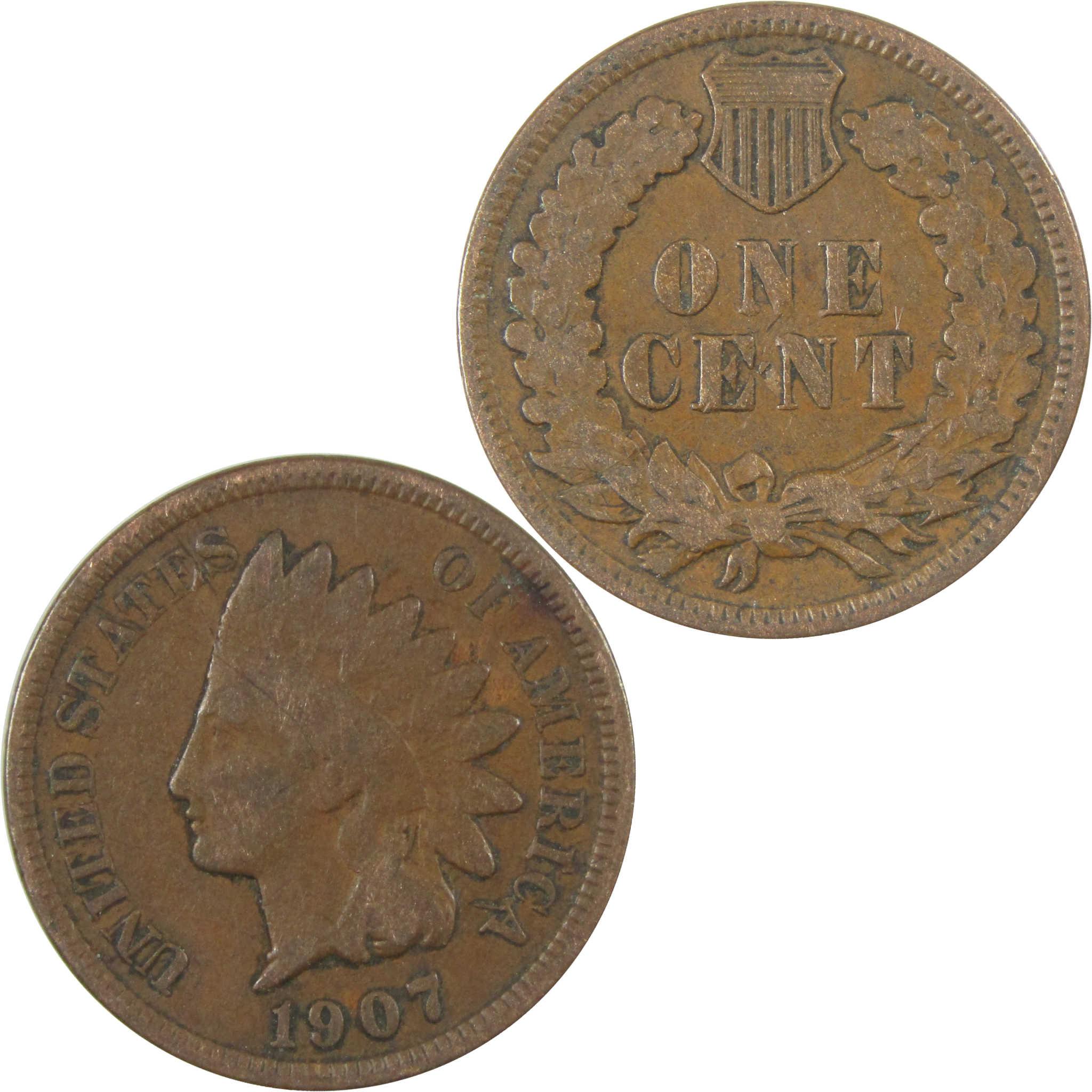 1907 Indian Head Cent G Good Penny 1c Coin SKU:I27047