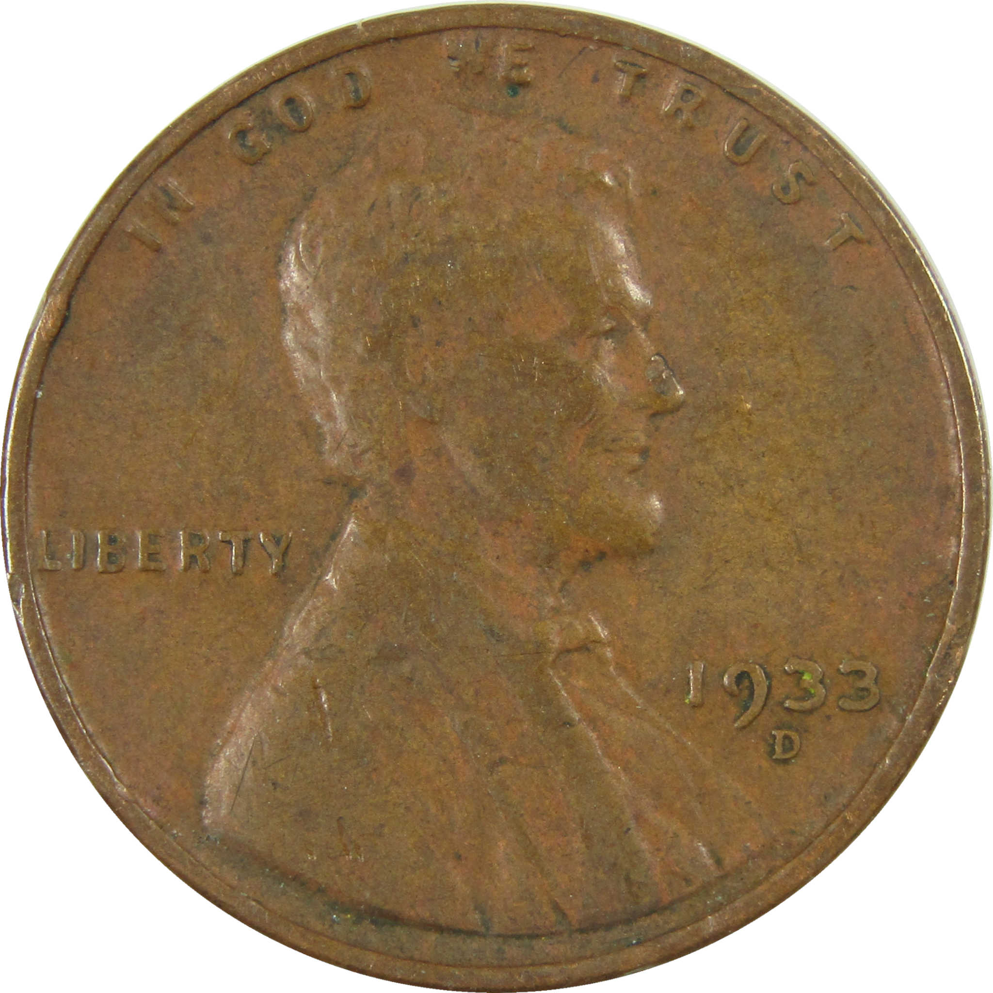 1933 D Lincoln Wheat Cent VF Very Fine Penny 1c Coin SKU:I26784