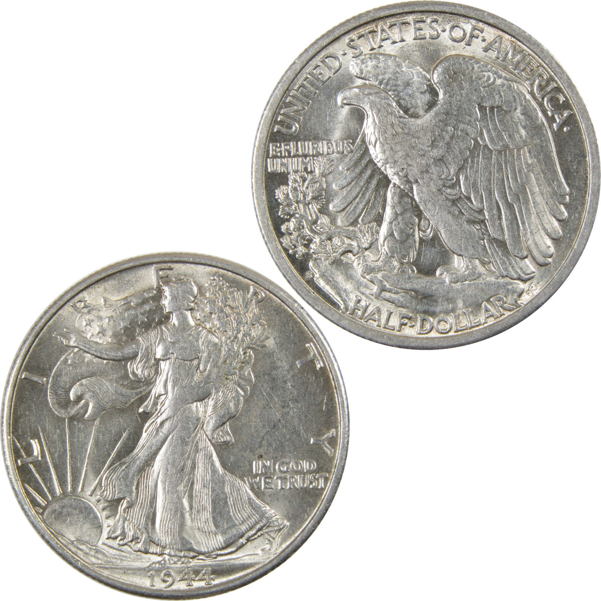 1944 S Liberty Walking Silver 50c Borderline Uncirculated SKU:I28668