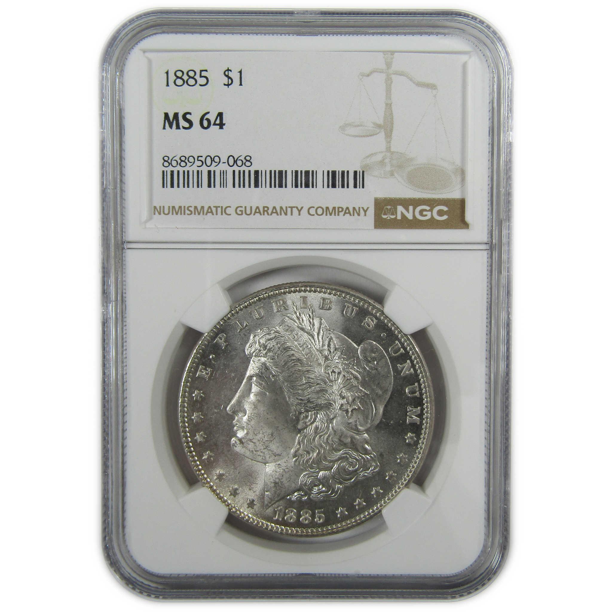 1885 Morgan Silver Dollar MS 64 NGC Uncirculated $1 Coin SKU:CP378 - Morgan coin - Morgan silver dollar - Morgan silver dollar for sale - Profile Coins & Collectibles