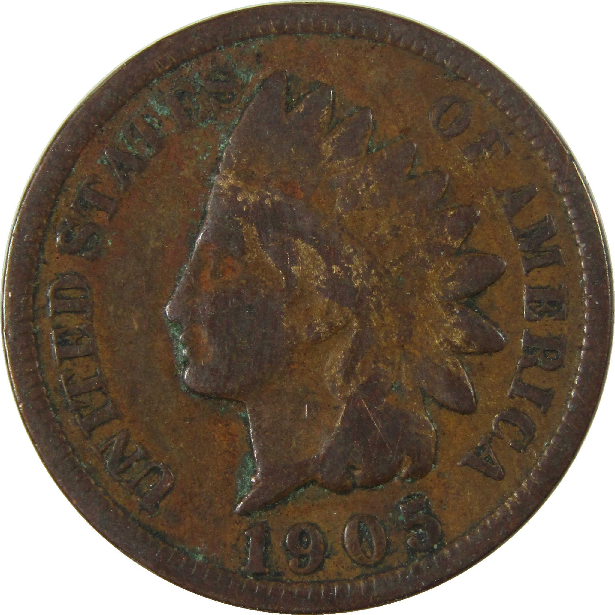 1905 Indian Head Cent G Good Penny 1c Coin SKU:I26994