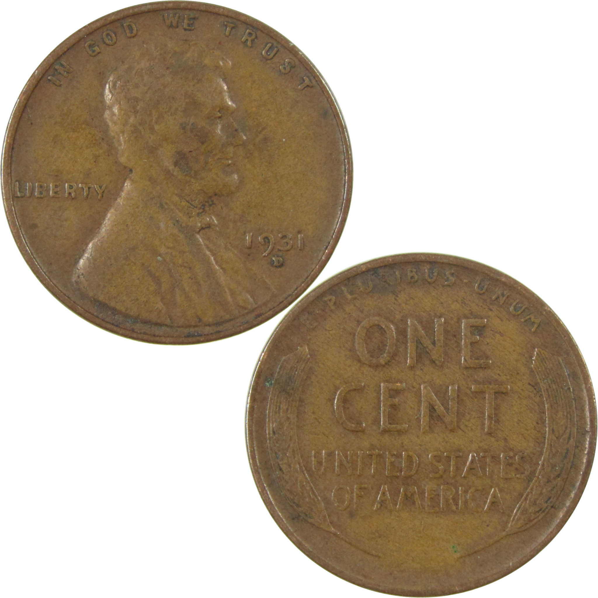1931 D Lincoln Wheat Cent F Fine Penny 1c Coin Collectible SKU:I26796
