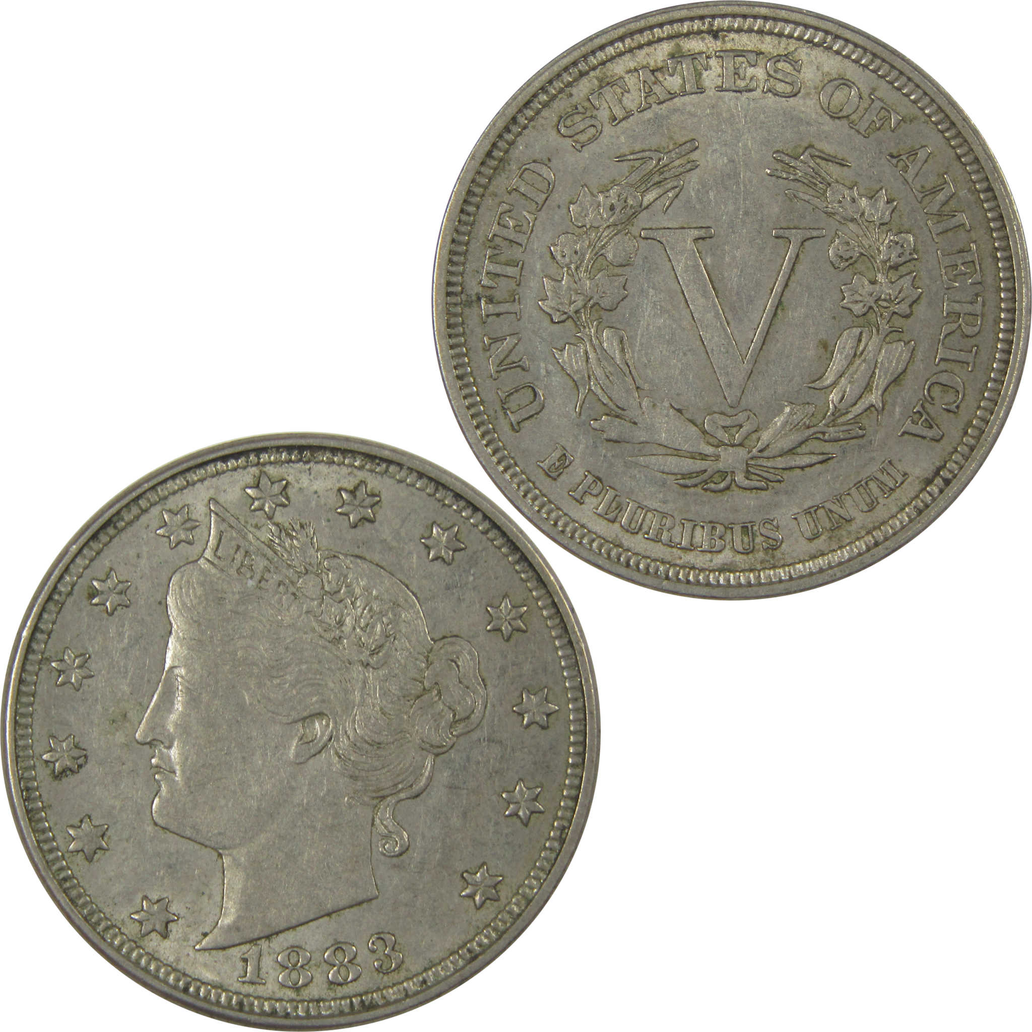 1883 No Cents Liberty Head V Nickel XF EF Extremely Fine SKU:CPC0925