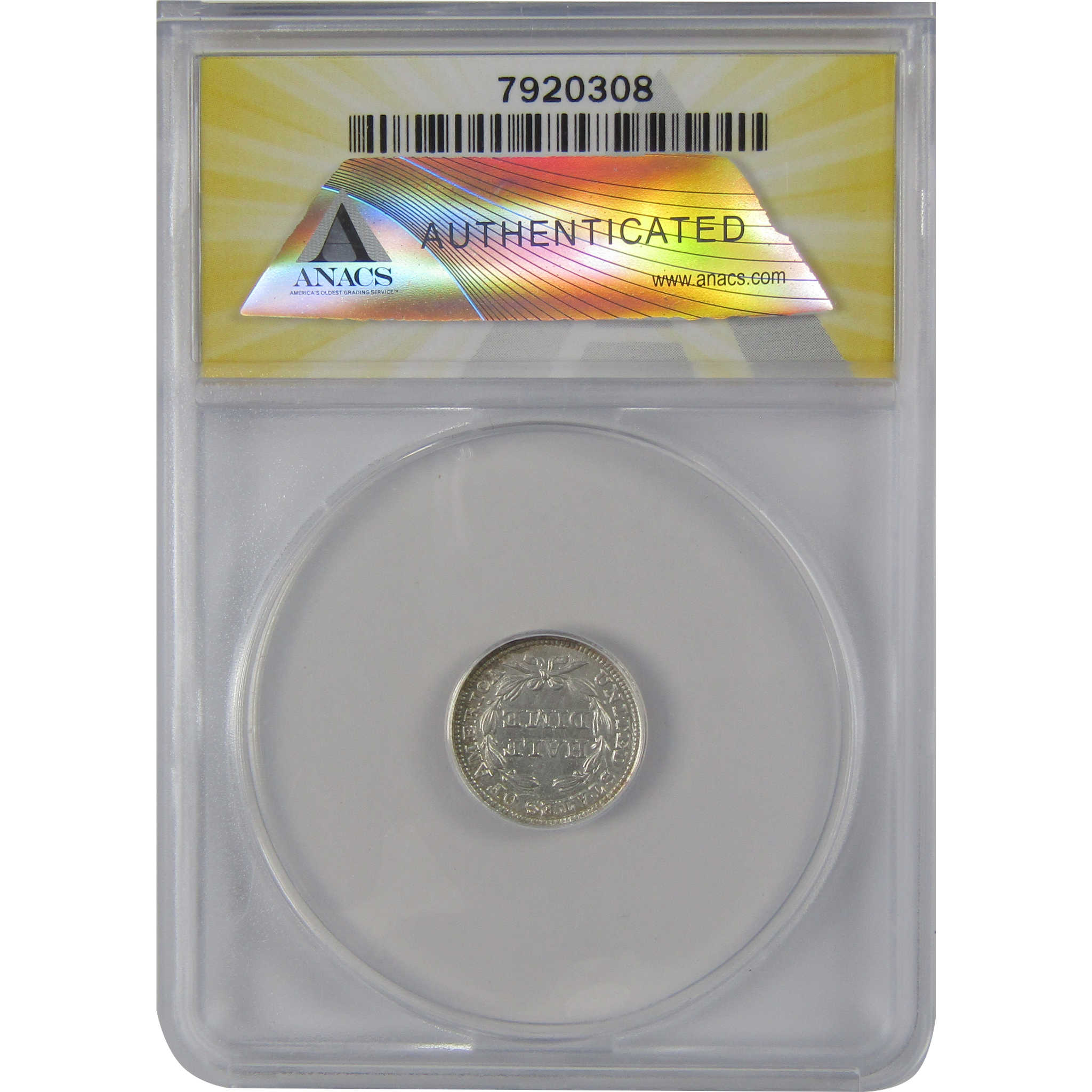 1853 Seated Liberty 5C AU 55 Details ANACS Clashed Dies SKU:CP134