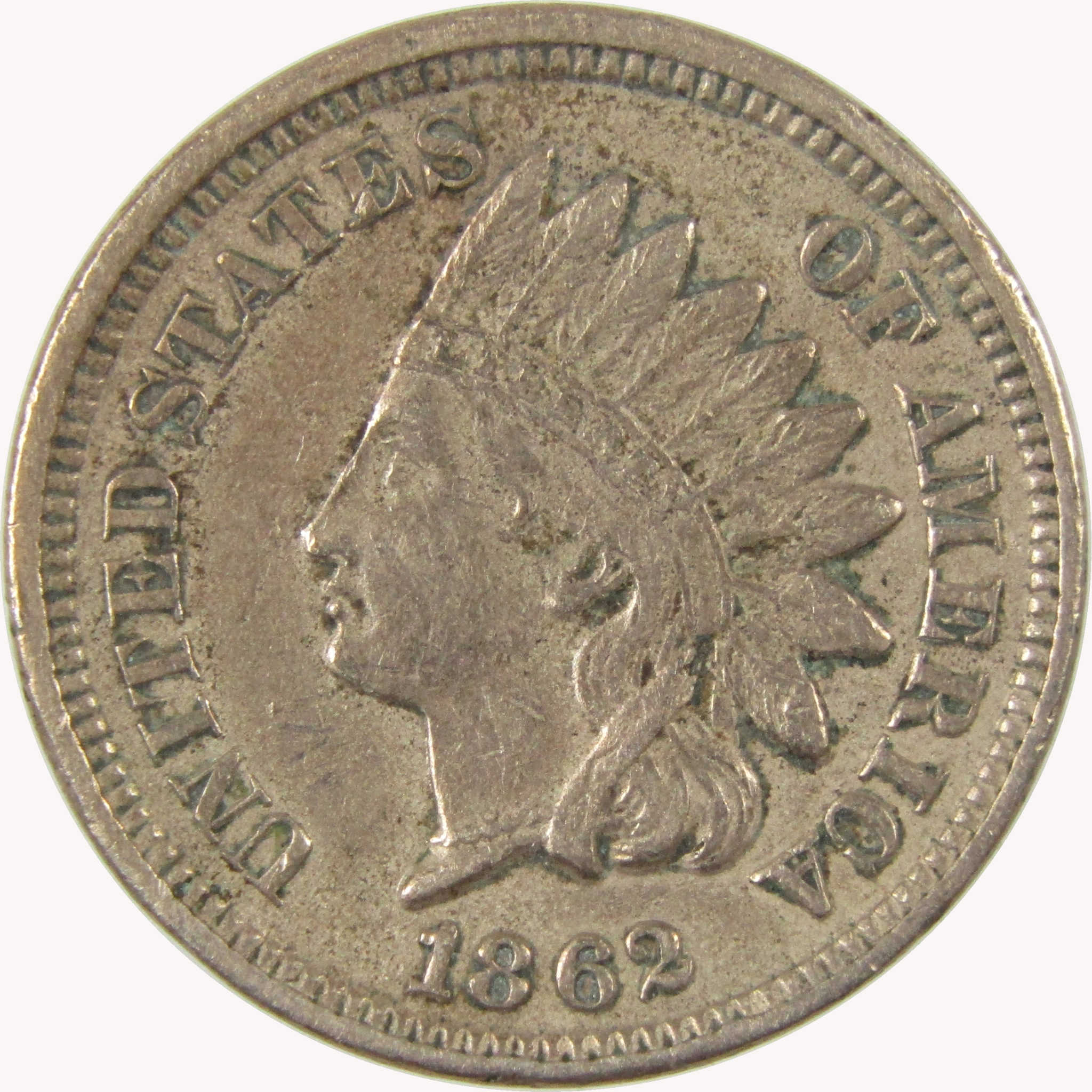 1862 Indian Head Cent XF EF Extremely Fine Details Penny SKU:CP1092