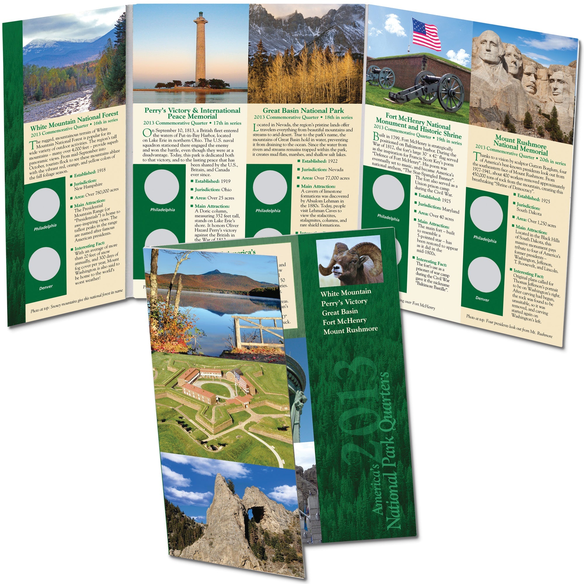 2013 America's National Park Quarter Series Colorful Folder Littleton