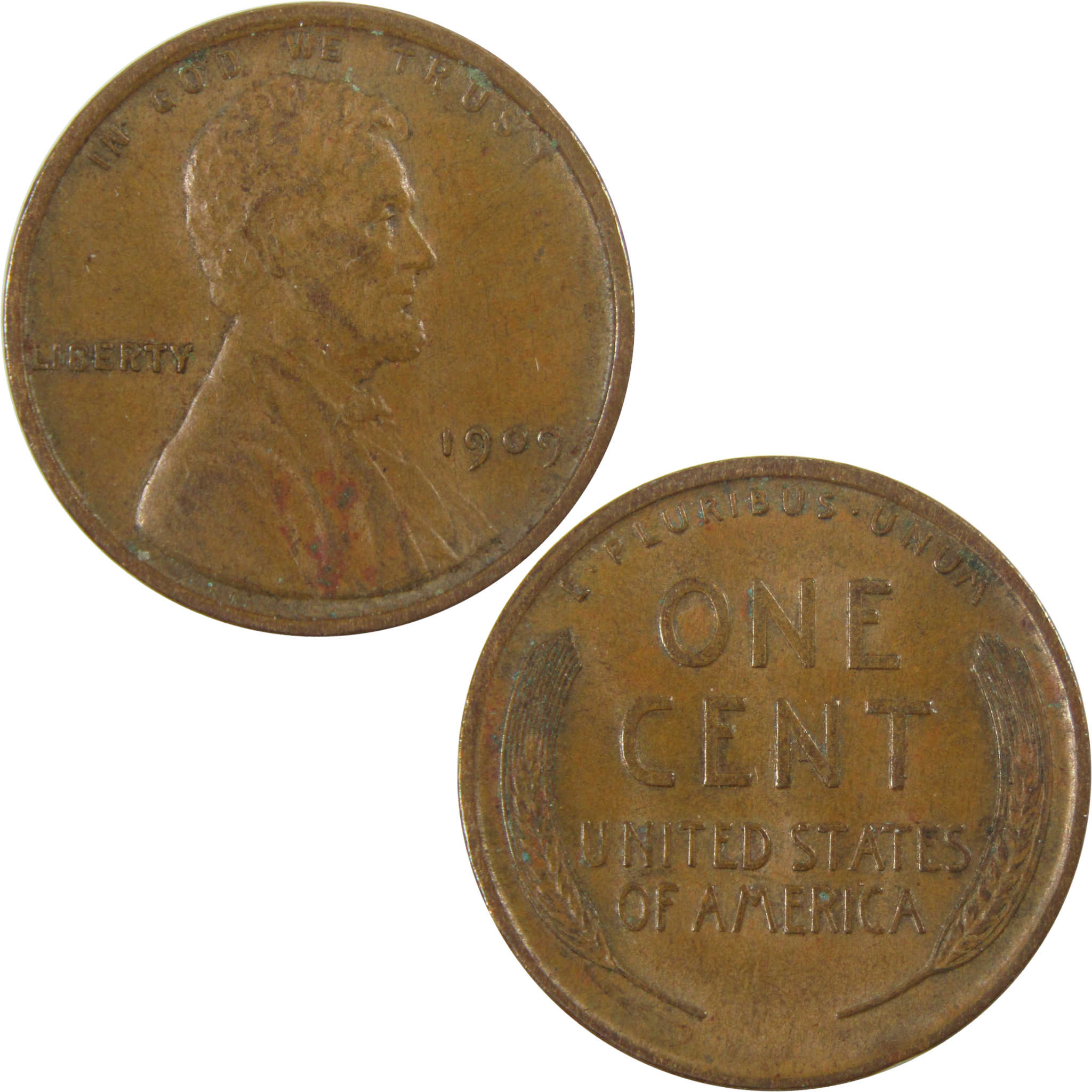 1909 Lincoln Wheat Cent AU About Uncirculated Penny 1c Coin SKU:I28233