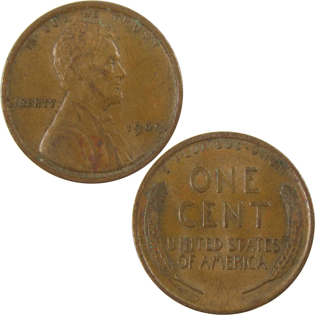 1909 Lincoln Wheat Cent AU About Uncirculated Penny 1c Coin SKU:I28233