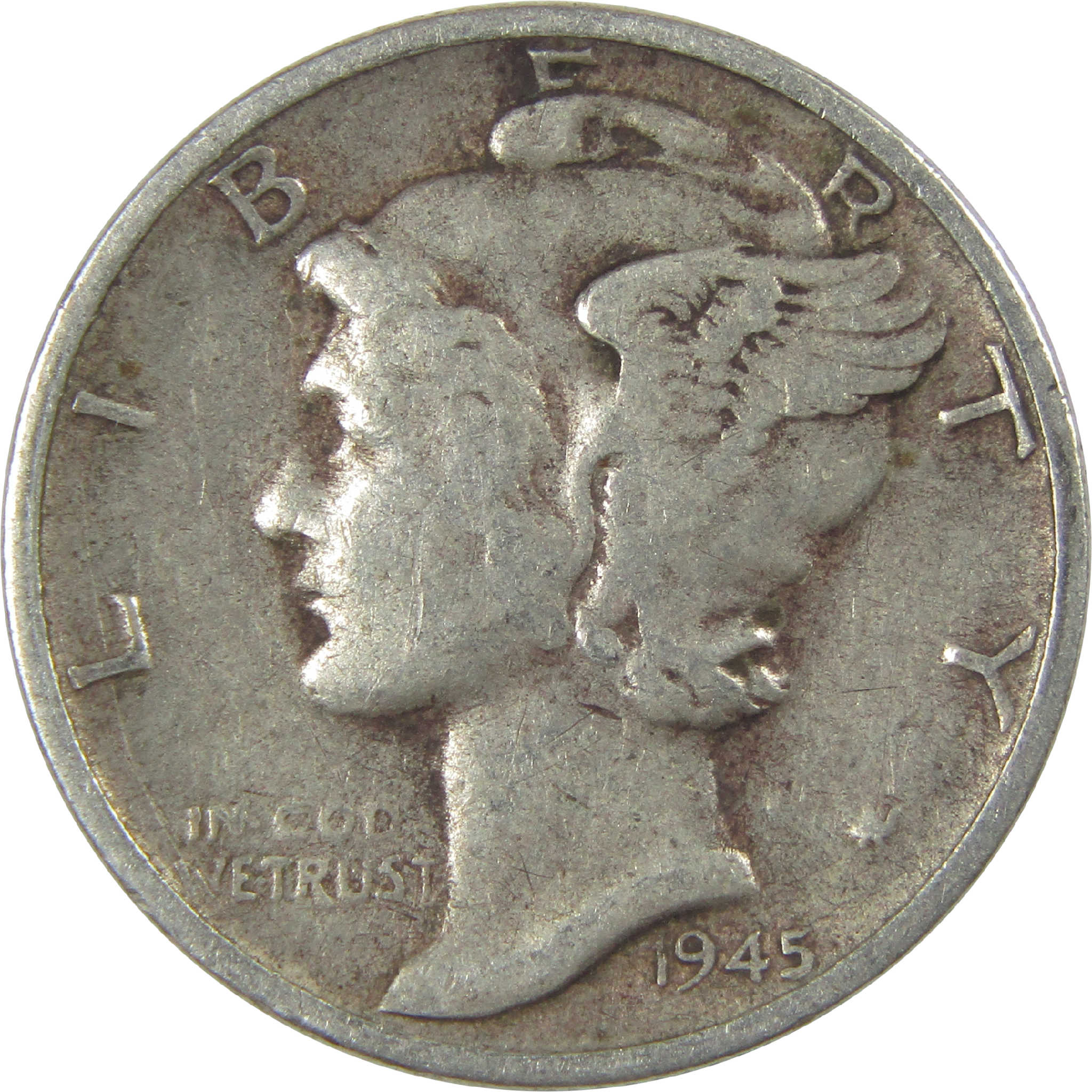 1945 S Mercury Dime Circulated Silver 10c Coin Collectible