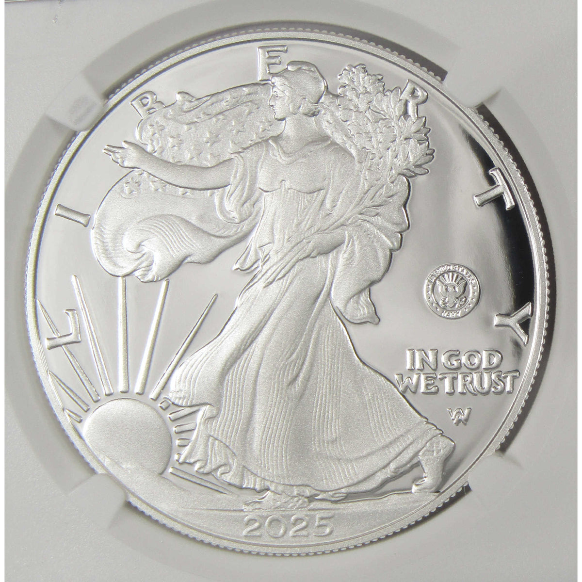 2025 S U.S. Navy Privy Mark Silver Eagle PF 70 UCAM NGC First Day