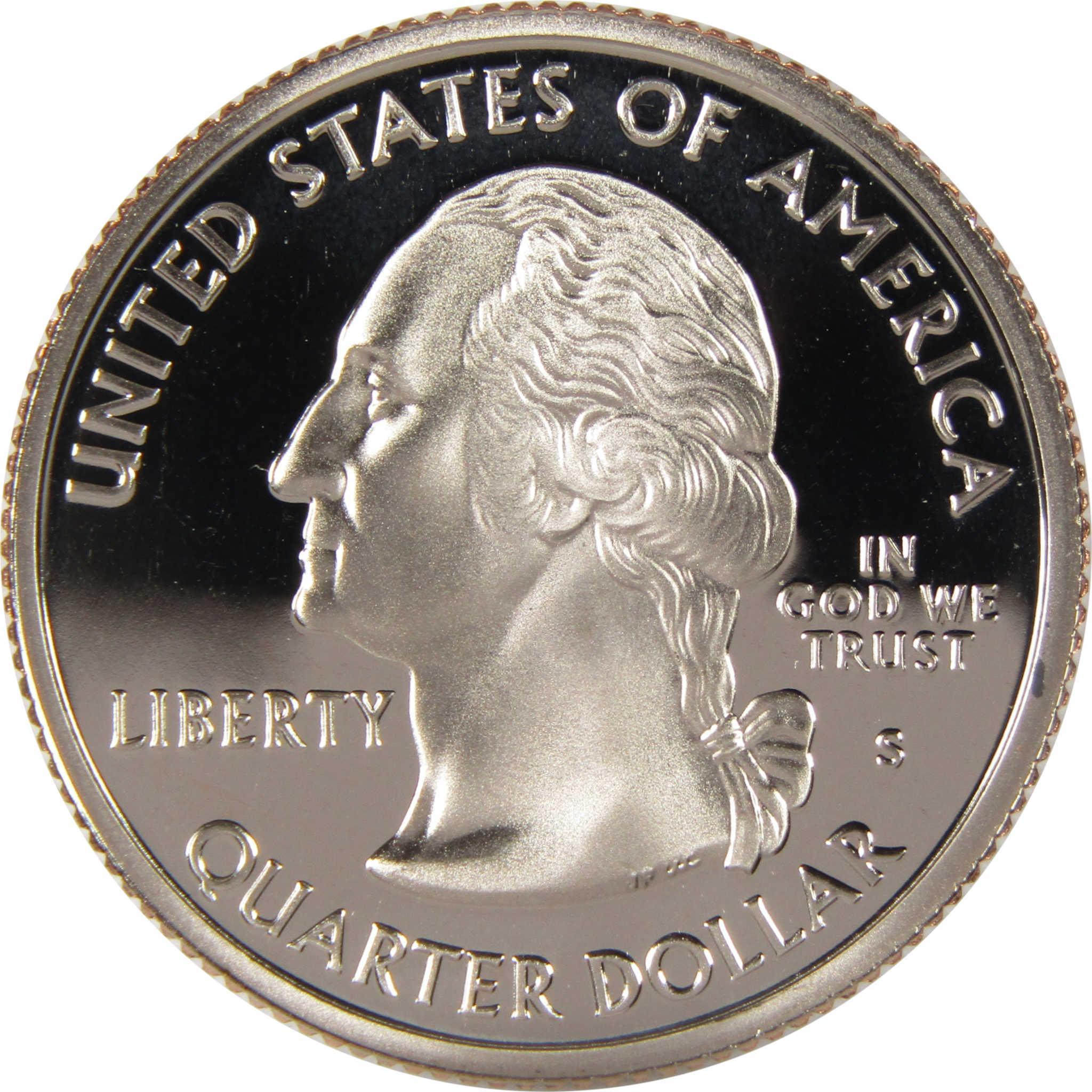 United States quarter dollar collectible coin, obverse with Washington profile, proof finish
