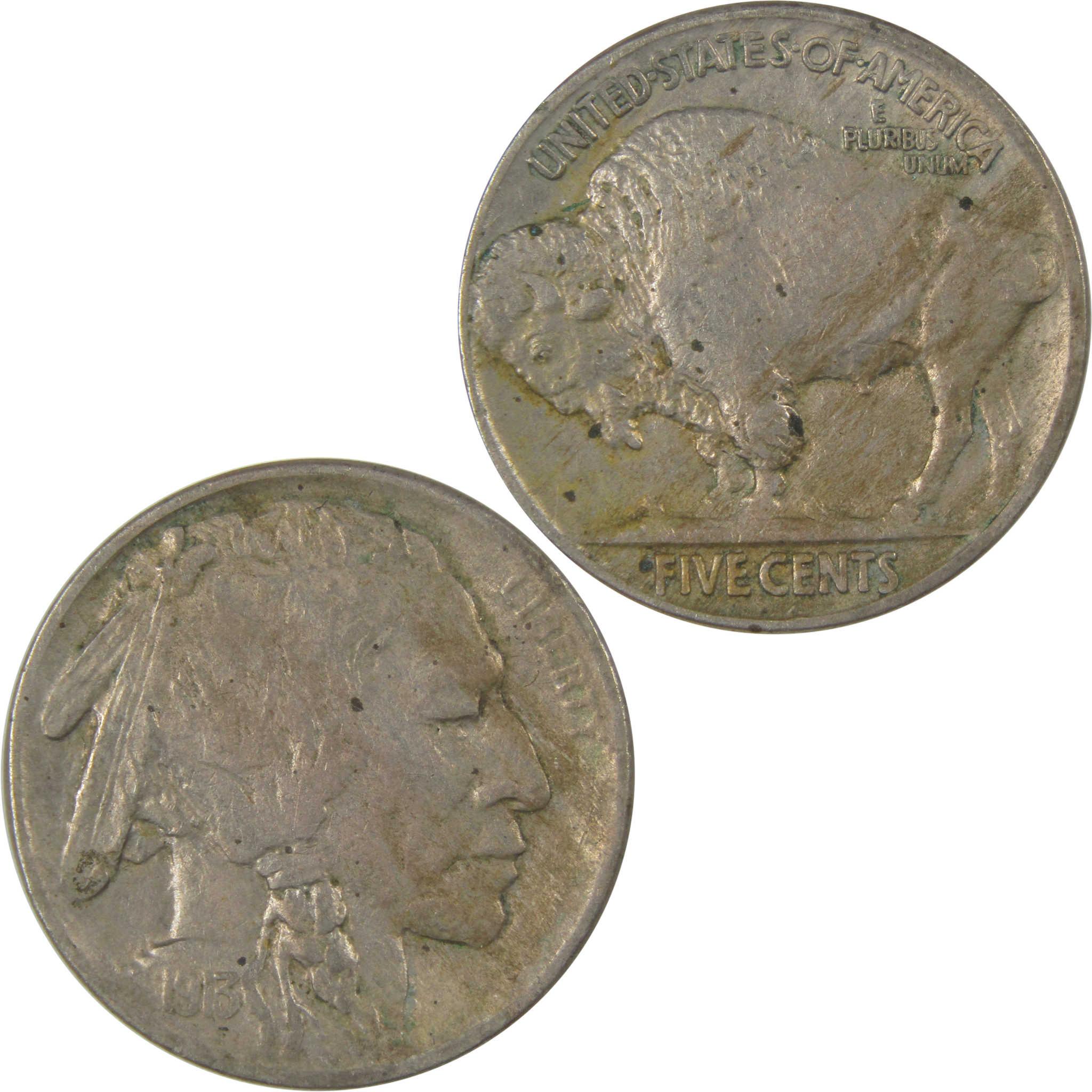 1913 Type 2 Indian Head Buffalo Nickel XF EF Extremely Fine SKU:I24006