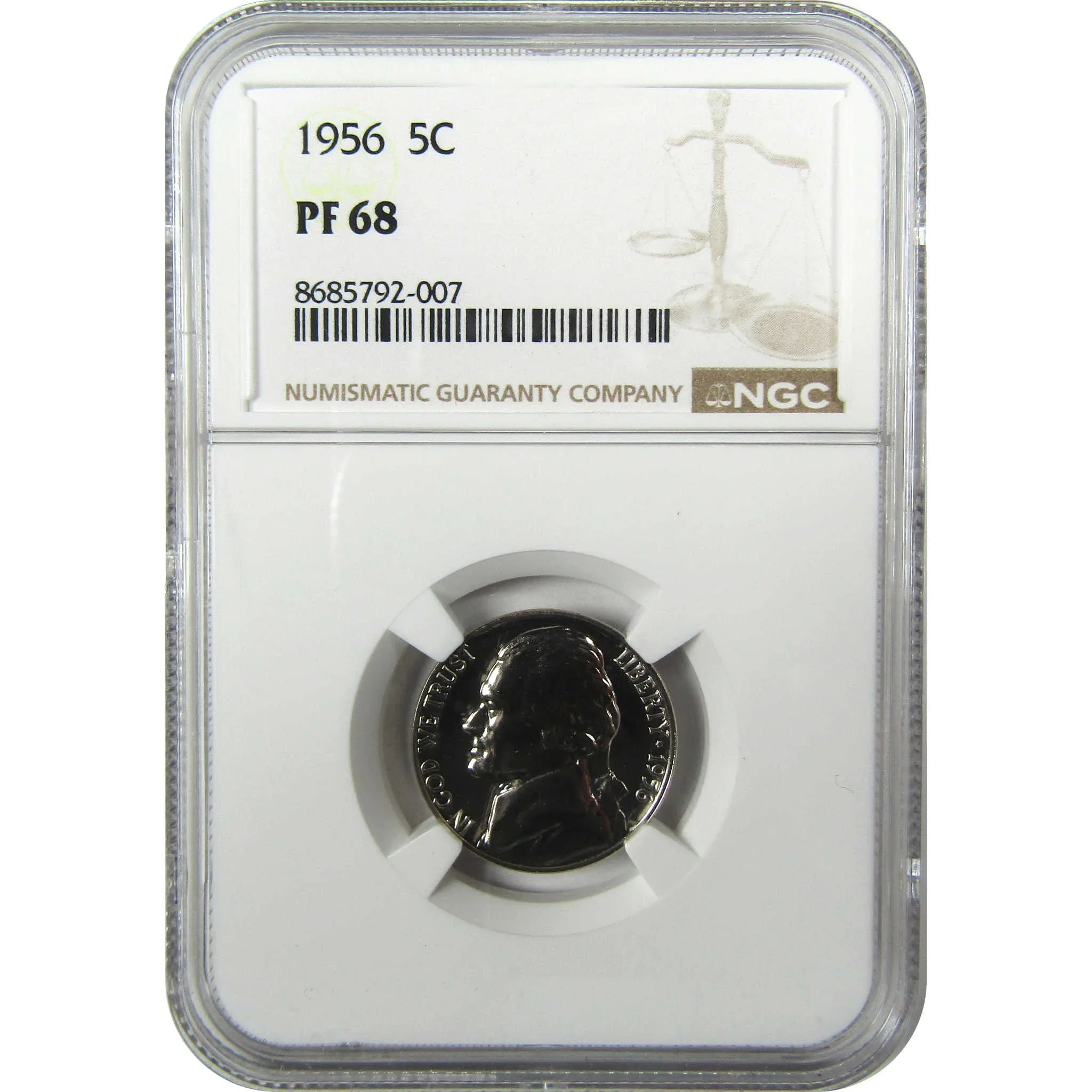 1956 Jefferson Nickel PF 68 NGC Proof 5c Coin Collectible SKU:I27105