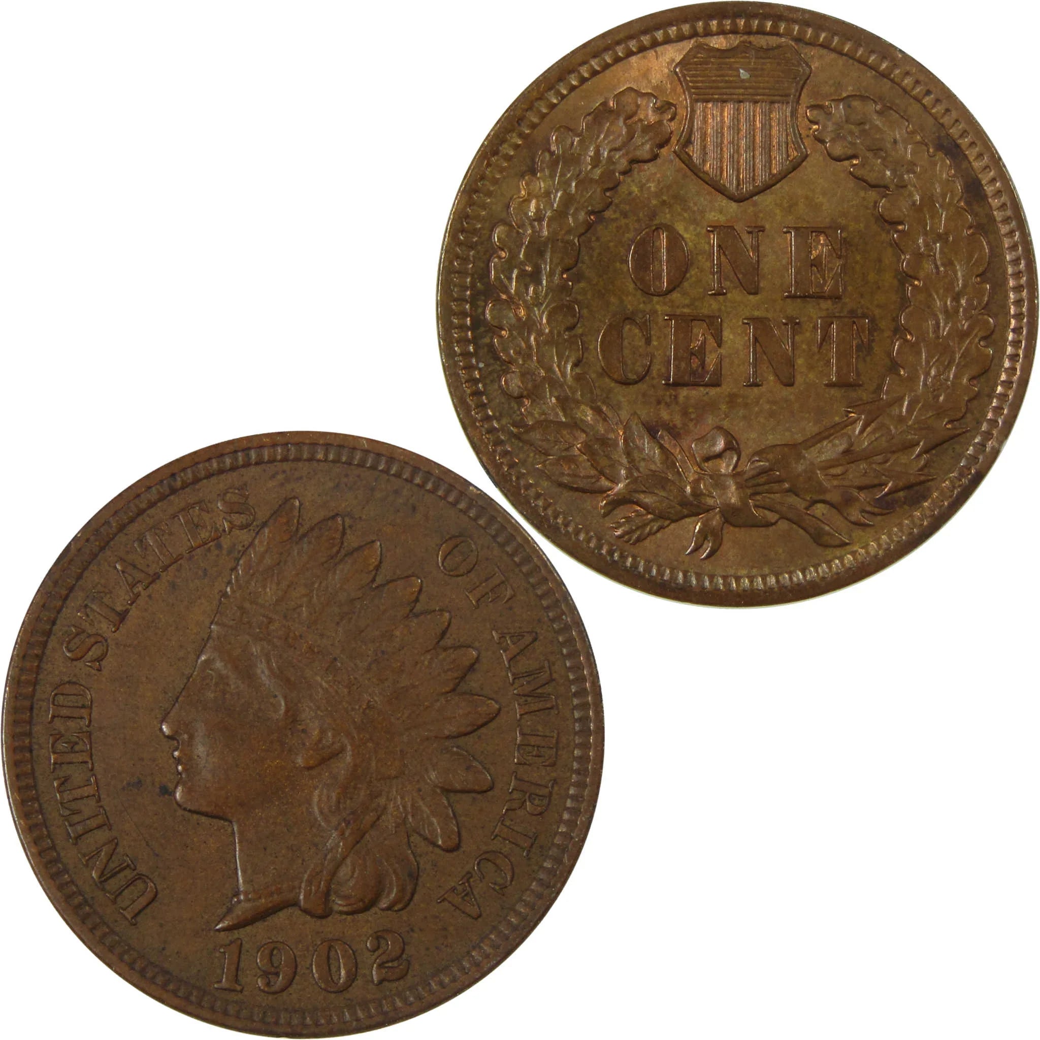 1902 Indian Head Cent AU About Uncirculated Penny 1c Coin SKU:I26934