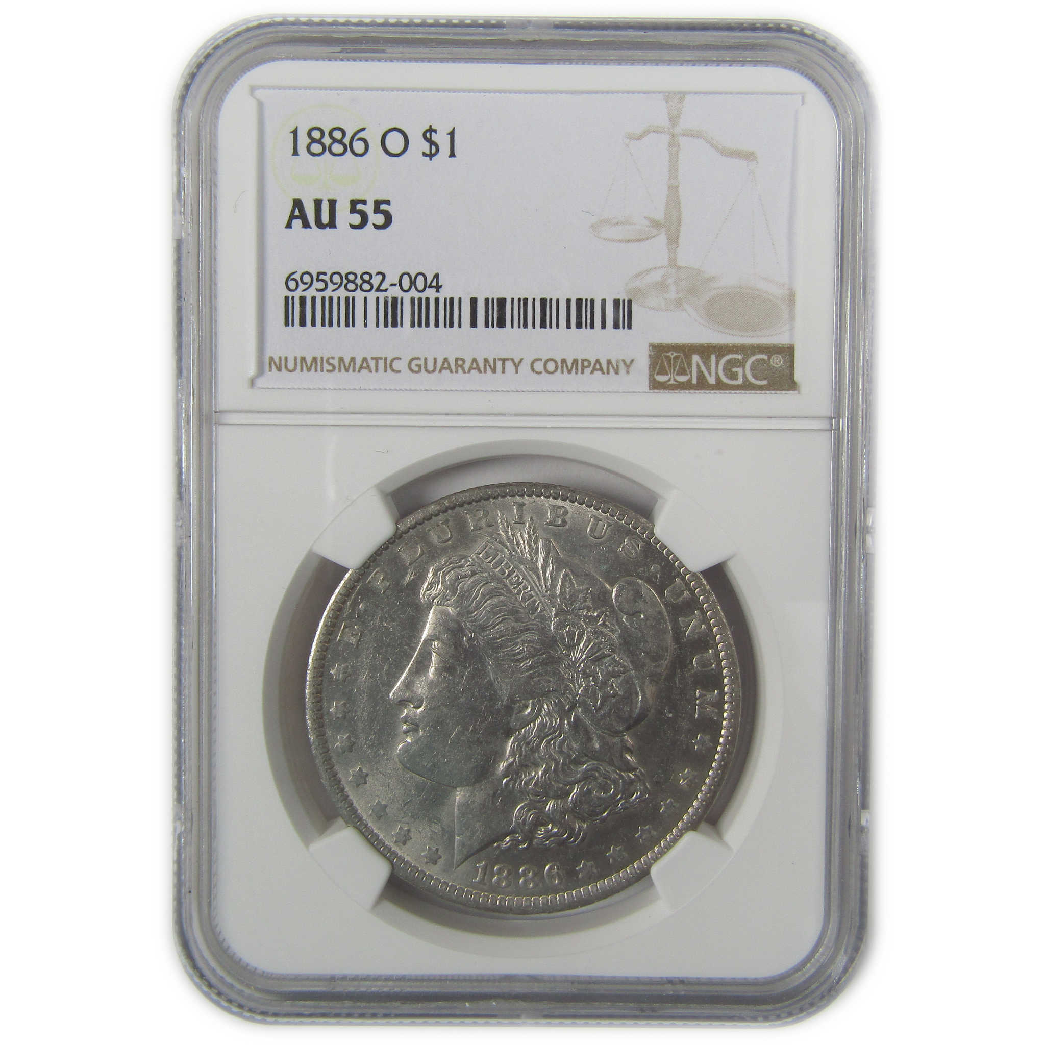 1886 O Morgan Dollar AU 55 NGC Silver $1 Coin SKU:I19892 - Morgan coin - Morgan silver dollar - Morgan silver dollar for sale - Profile Coins & Collectibles