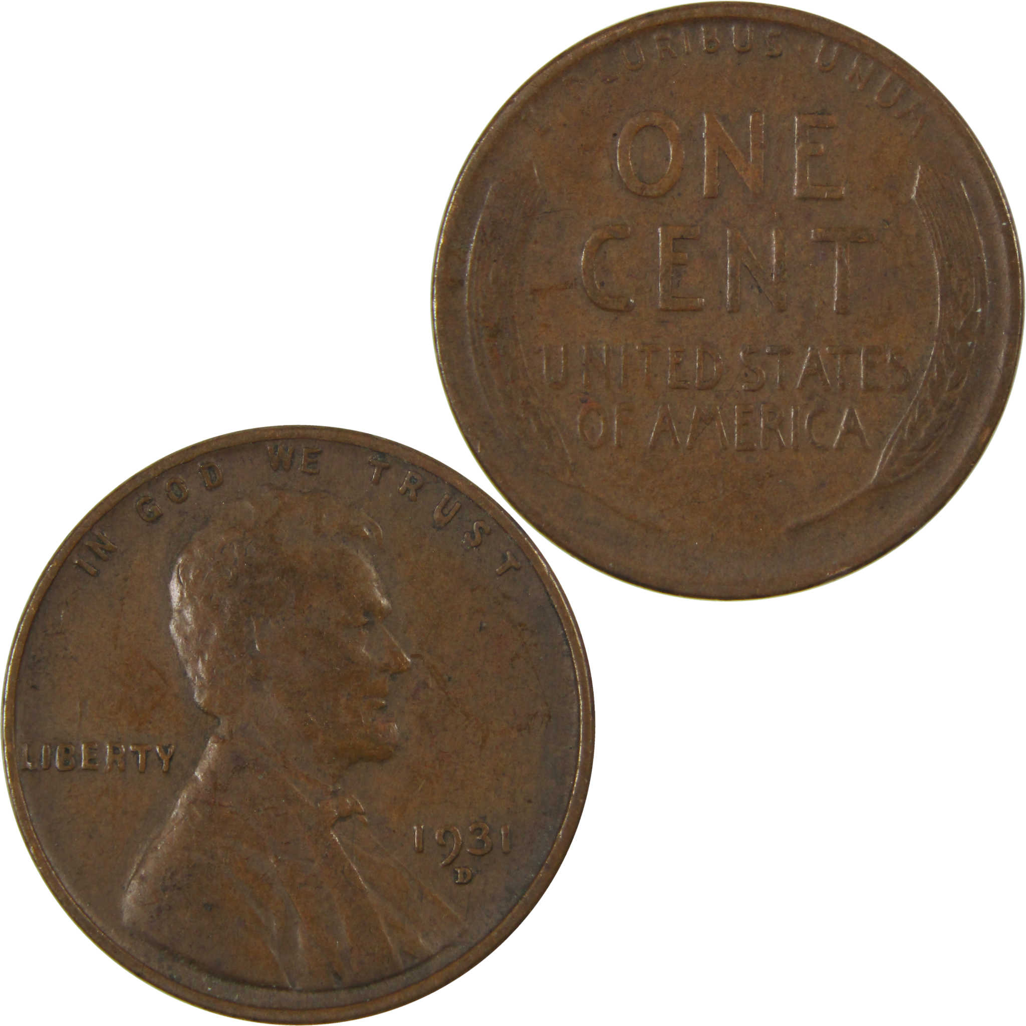 1931 D Lincoln Wheat Cent F Fine Penny 1c Coin Collectible SKU:I26806