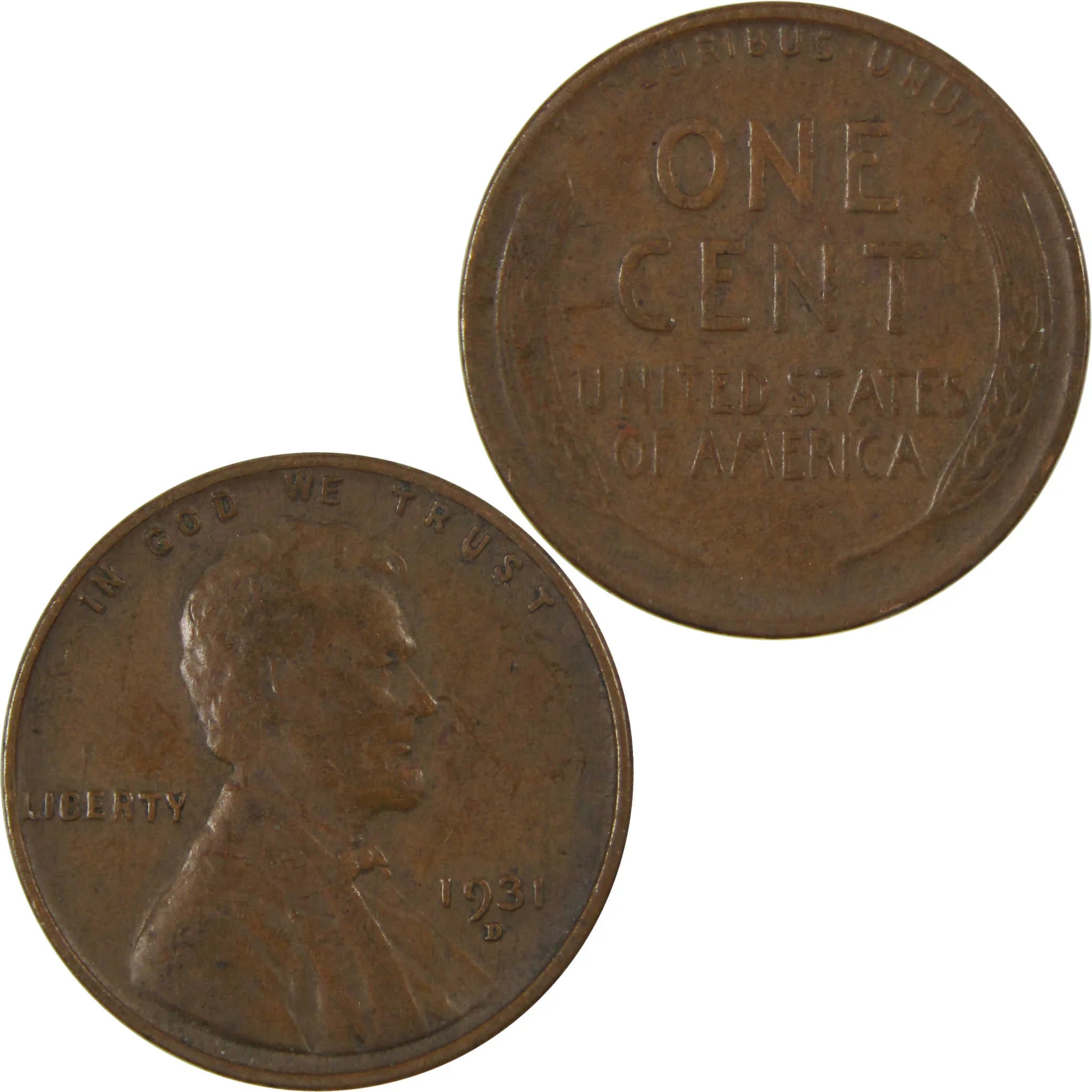 1931 D Lincoln Wheat Cent F Fine Penny 1c Coin Collectible SKU:I26806