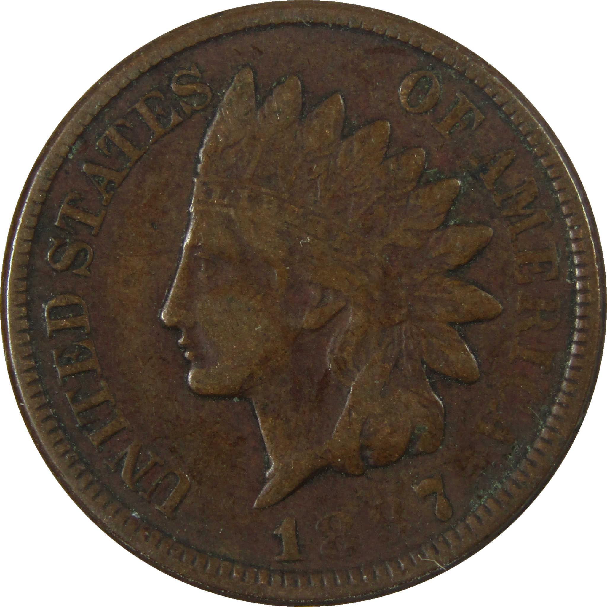 1887 Indian Head Cent F Fine Penny 1c Coin Collectible SKU:I26931
