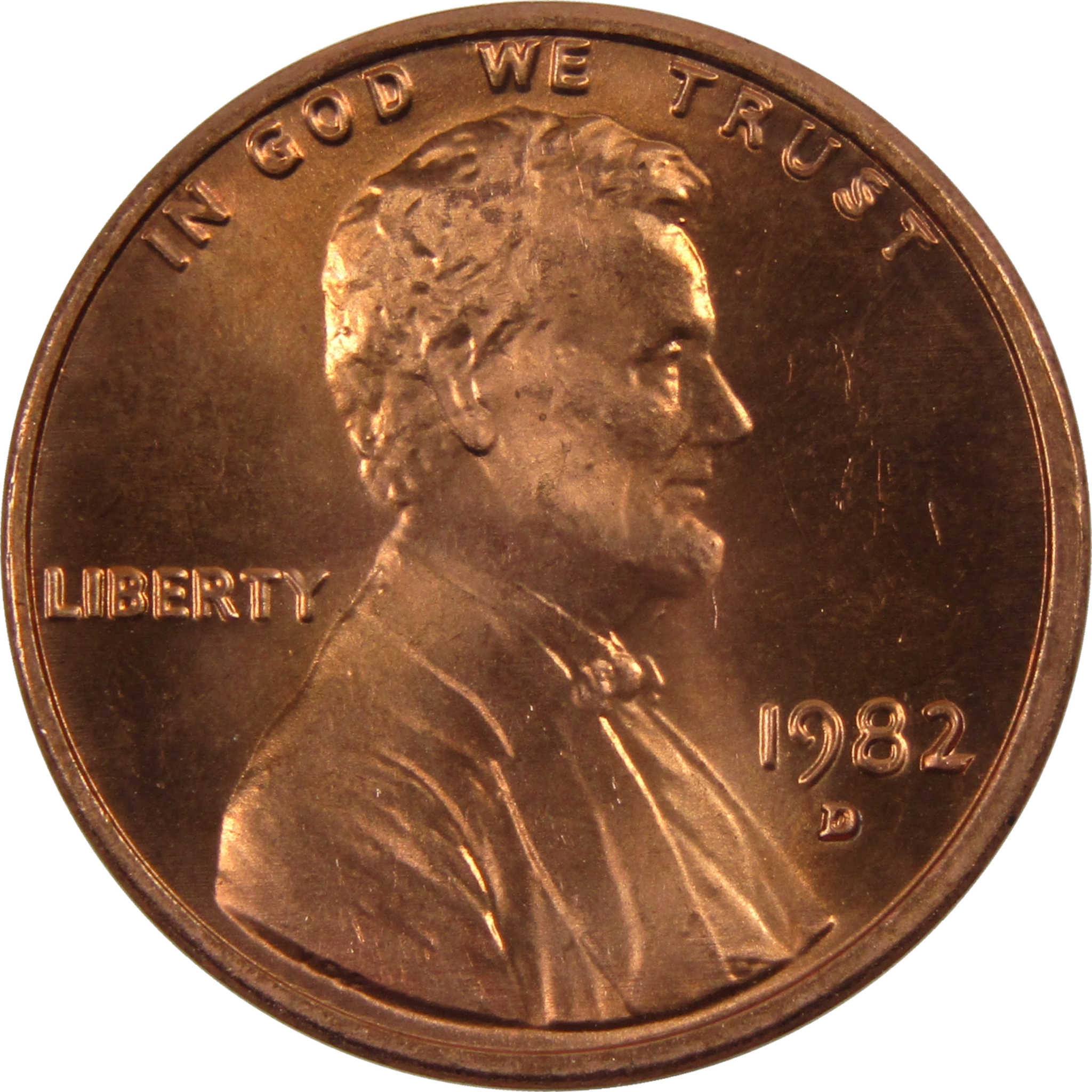 1982 D Large Date Lincoln Memorial Cent BU Uncirculated Penny 1c Coin