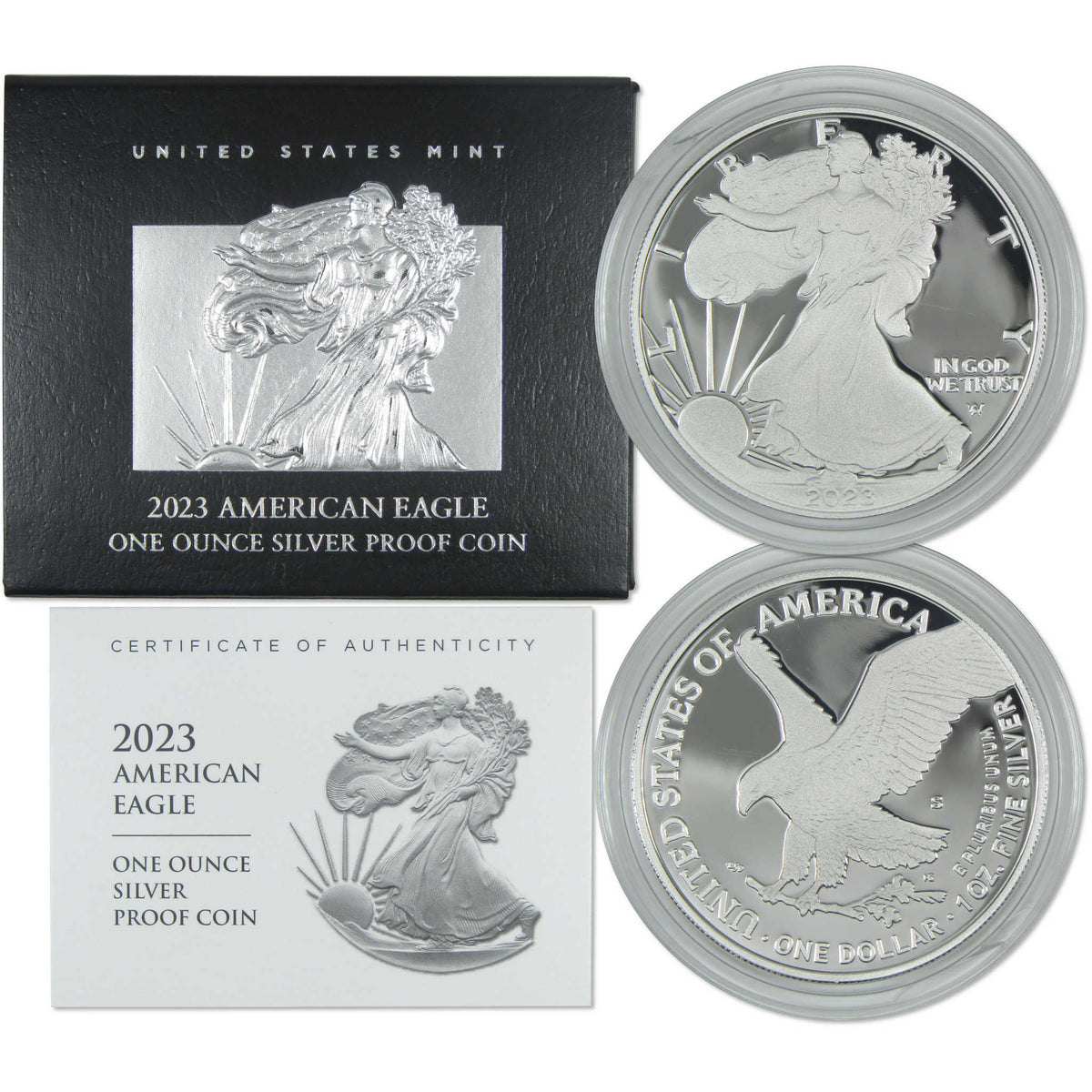 2023 S American Silver Eagle Proof $1 Coin Collectible OGP COA