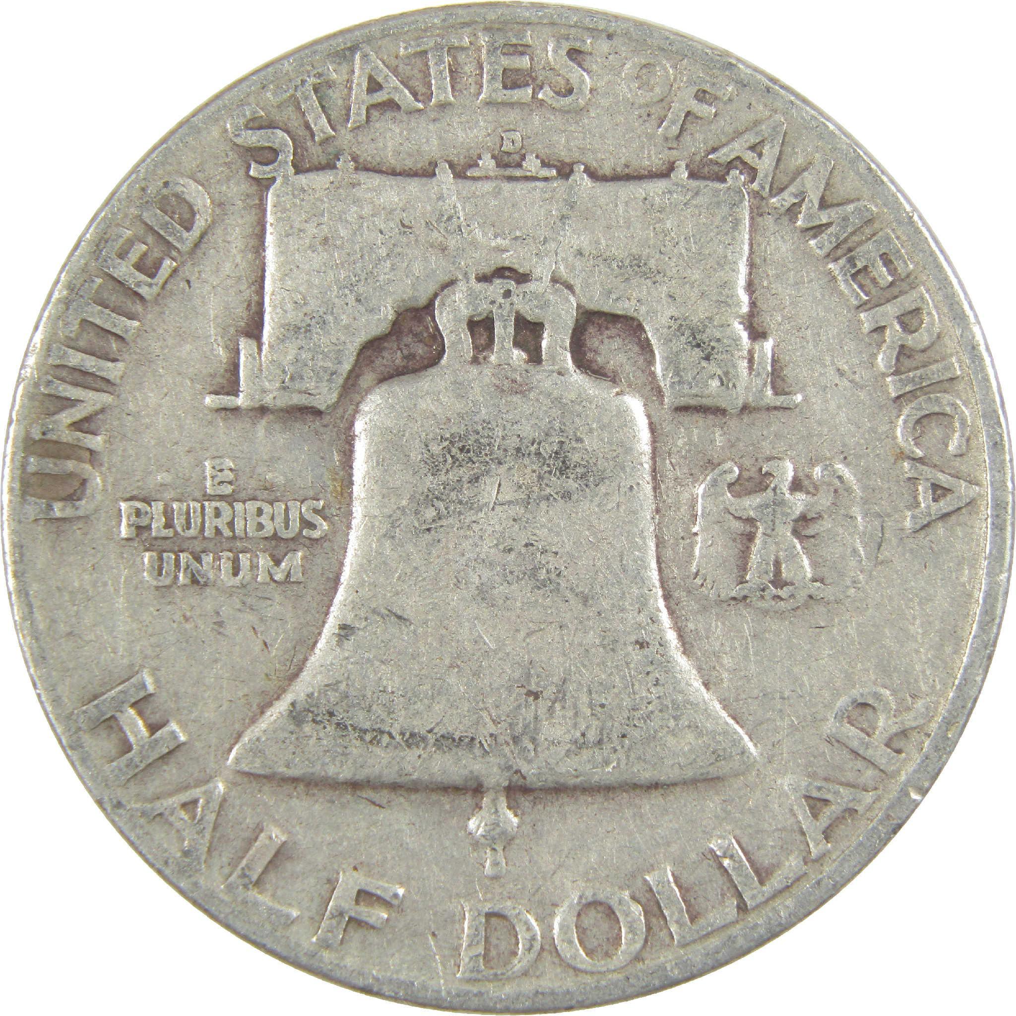 1952 D Franklin Half Dollar VG Very Good Silver 50c Coin