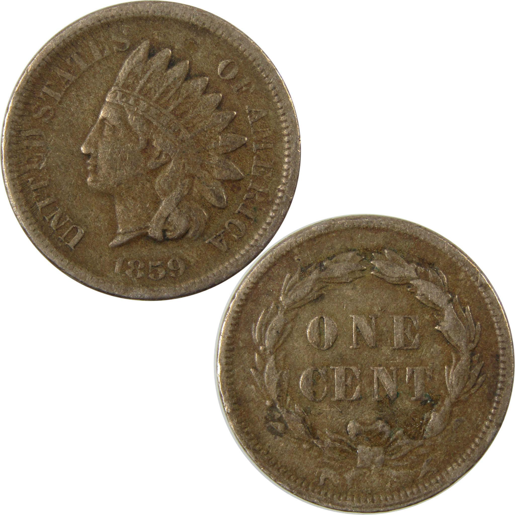 1859 Indian Head Cent VF Very Fine Penny 1c Coin SKU:CP1292
