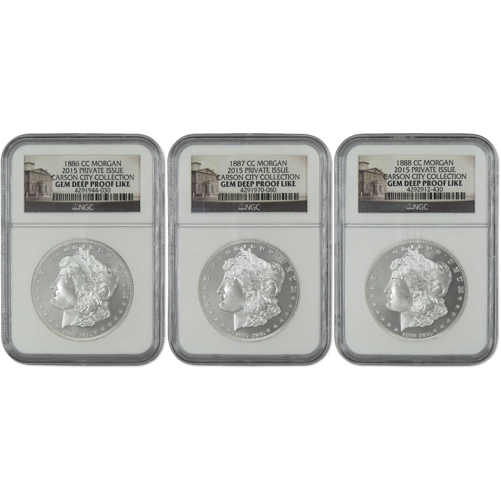 1886-1888 CC Morgan 2015 Private Issue Set Gem DPL NGC SKU:CPC7677