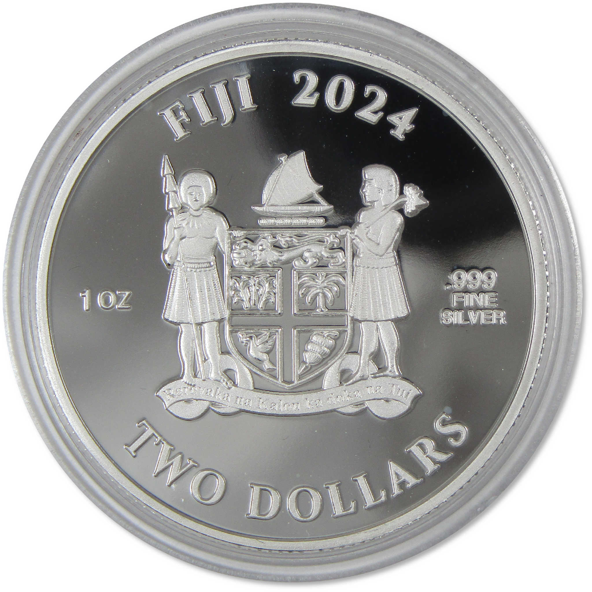 Christmas Angel 1 oz .999 Silver Proof-Like $2 Coin 2024 Fiji COA