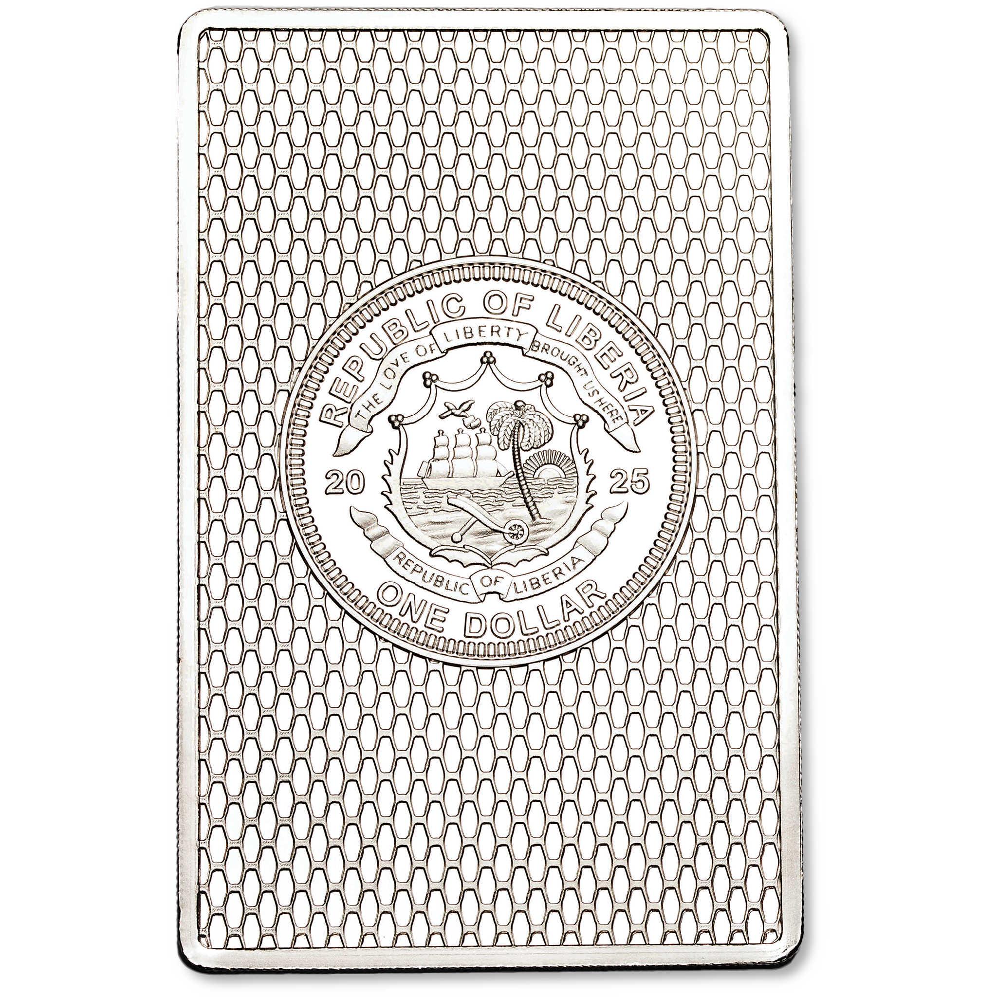 2025 Liberia Ford Summer Fairlane White Brass Uncirculated $1 Coin Bar