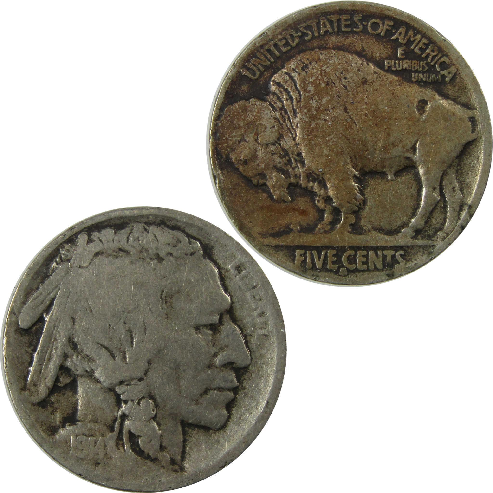 1914 S Indian Head Buffalo 5c Very Good Details 5c Coin SKU:I25796