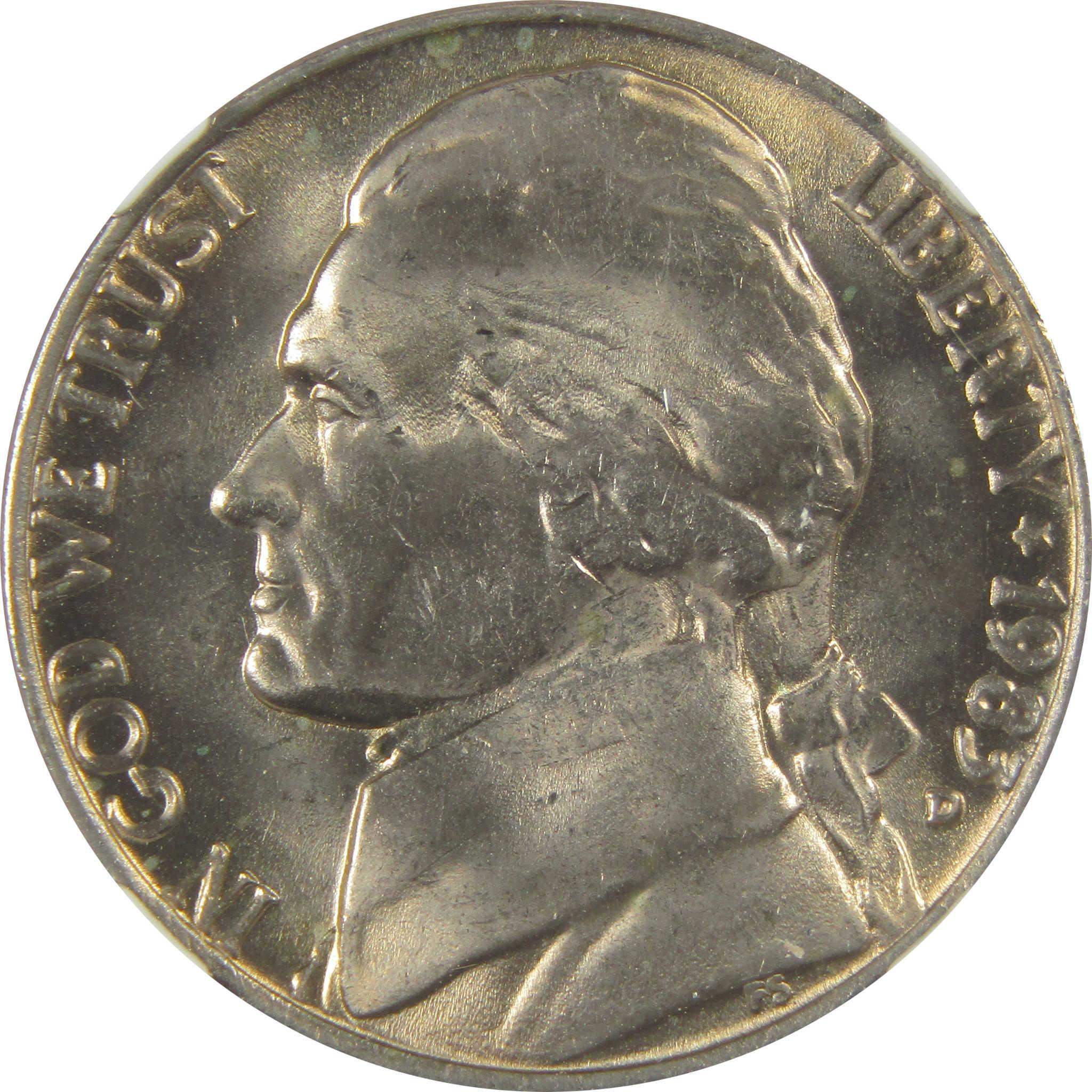 1983 D Jefferson Nickel MS 66 NGC Original Bag Fragment SKU:I22115