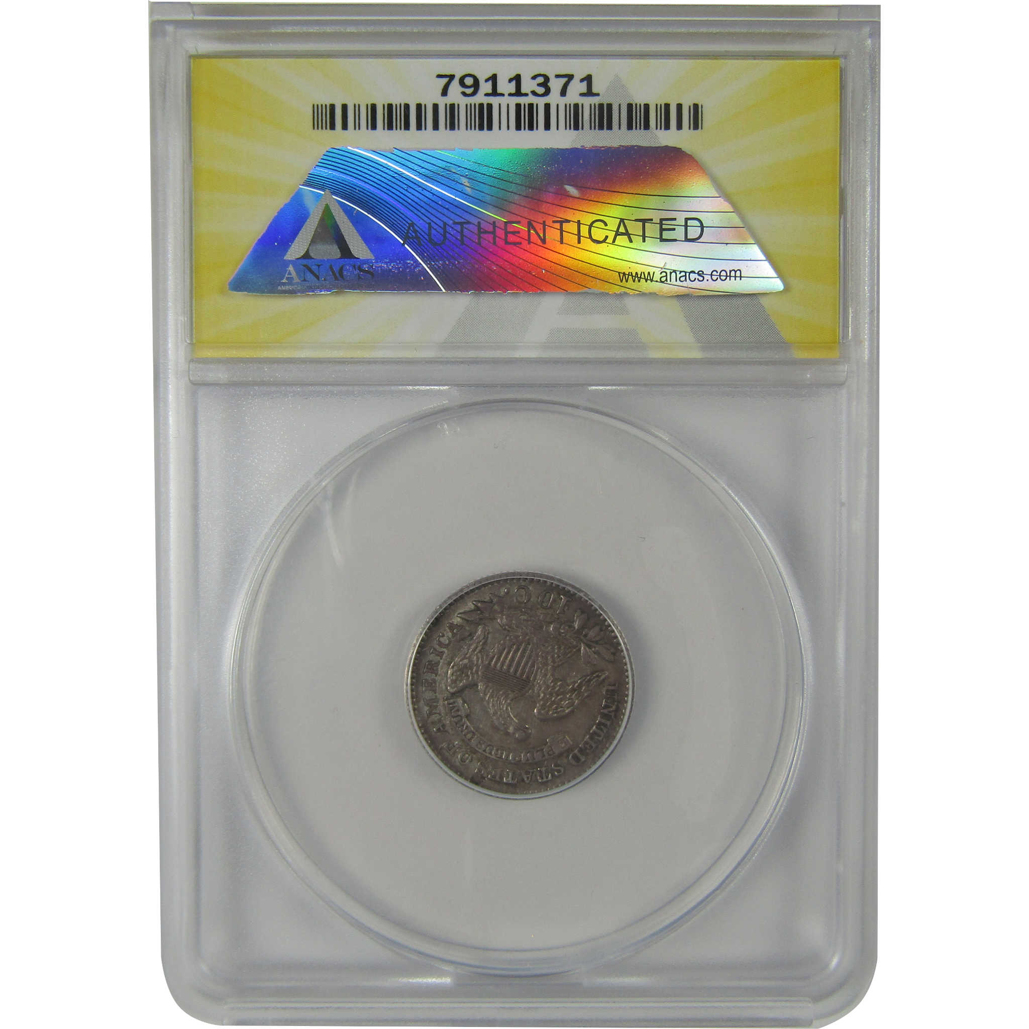 1827 Pointed Top Capped Bust Dime AU 58 Details ANACS SKU:I22964