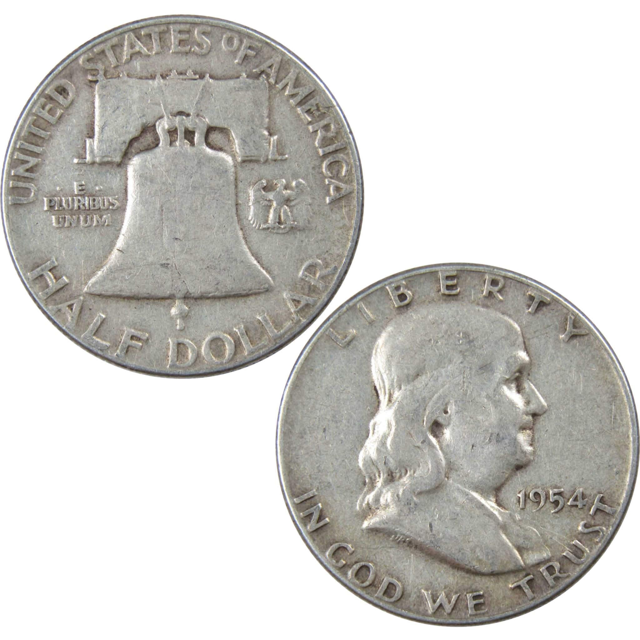 1954 Franklin Half Dollar AG About Good 90% Silver 50c US Coin Collectible