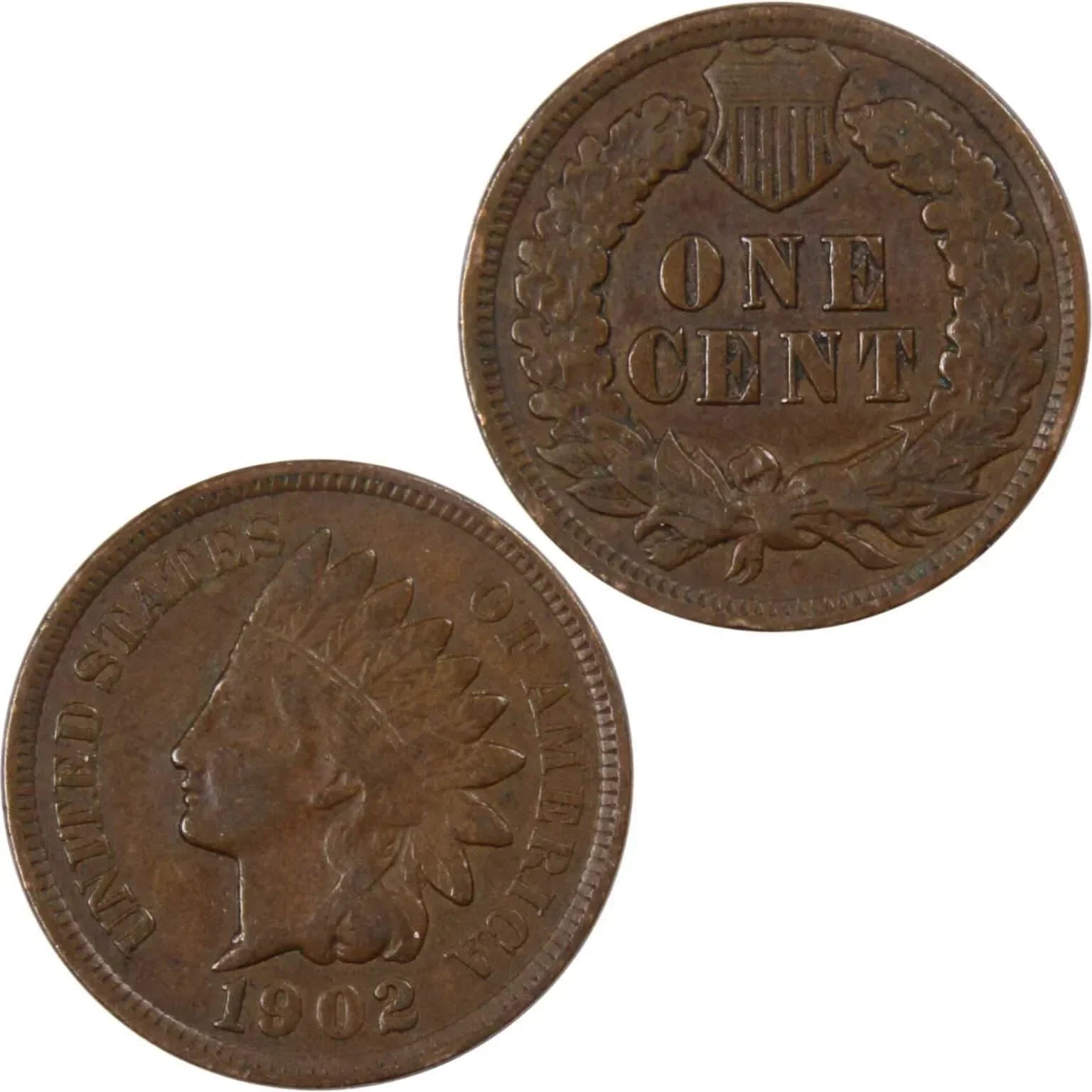 1902 Indian Head Cent VF Very Fine Bronze Penny 1c Coin Collectible