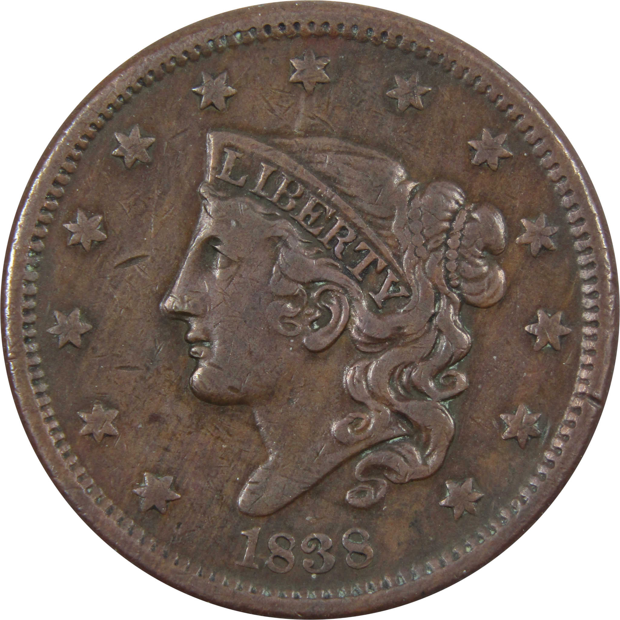 1857 Braided Hair Large Cent, Large Date, XF45, PCGS • Liberty Coin