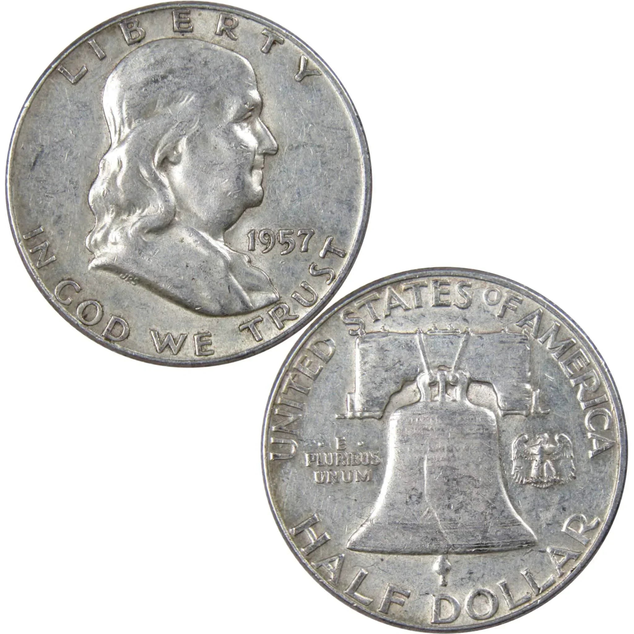1957 Franklin Half Dollar XF EF Extremely Fine 90% Silver 50c US Coin