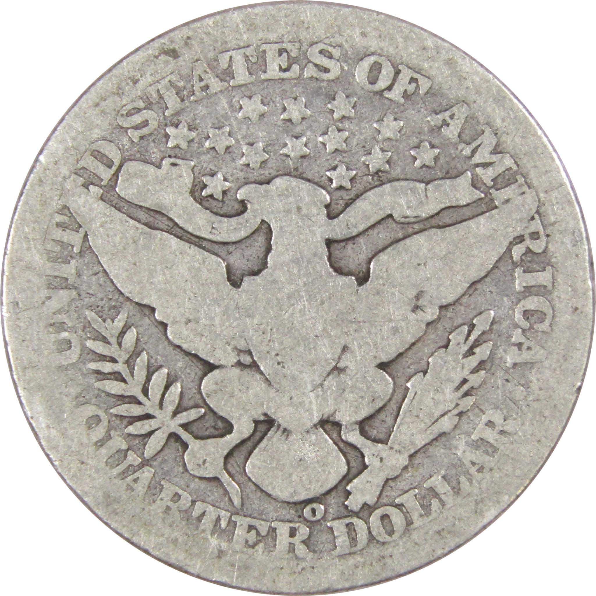 1908 O Barber Quarter AG About Good 90% Silver 25c US Type Coin Collectible