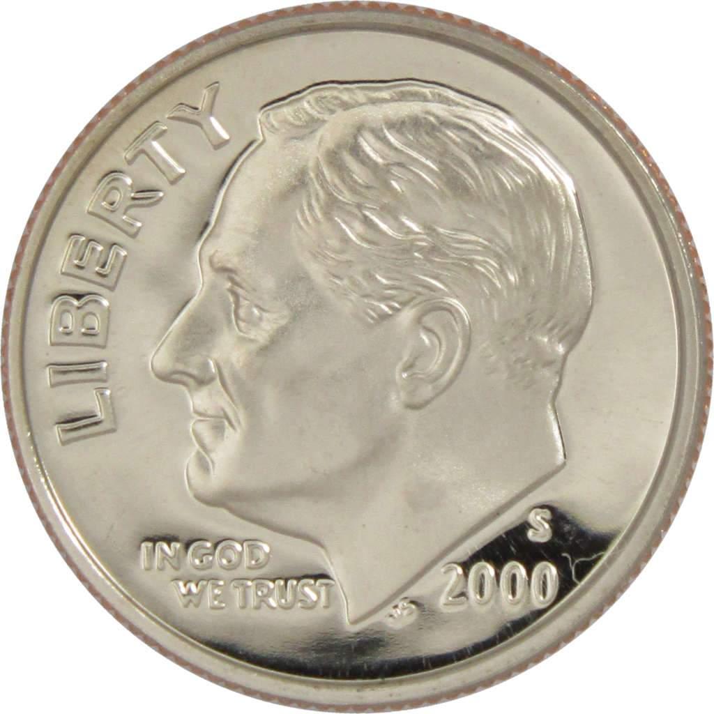 2000 S Roosevelt Dime Choice Proof Clad 10c US Coin Collectible