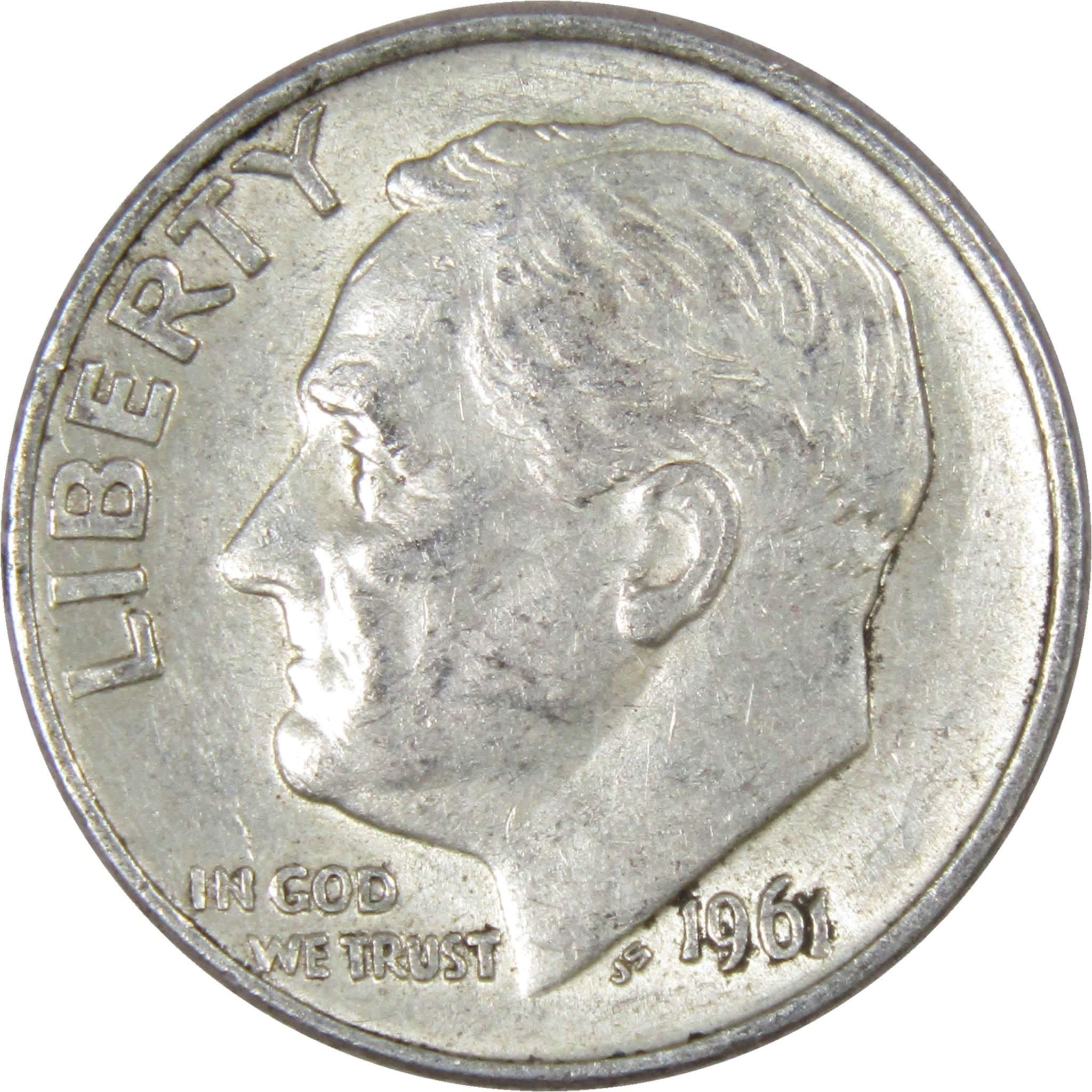 1961 Roosevelt Dime AG About Good 90% Silver 10c US Coin Collectible