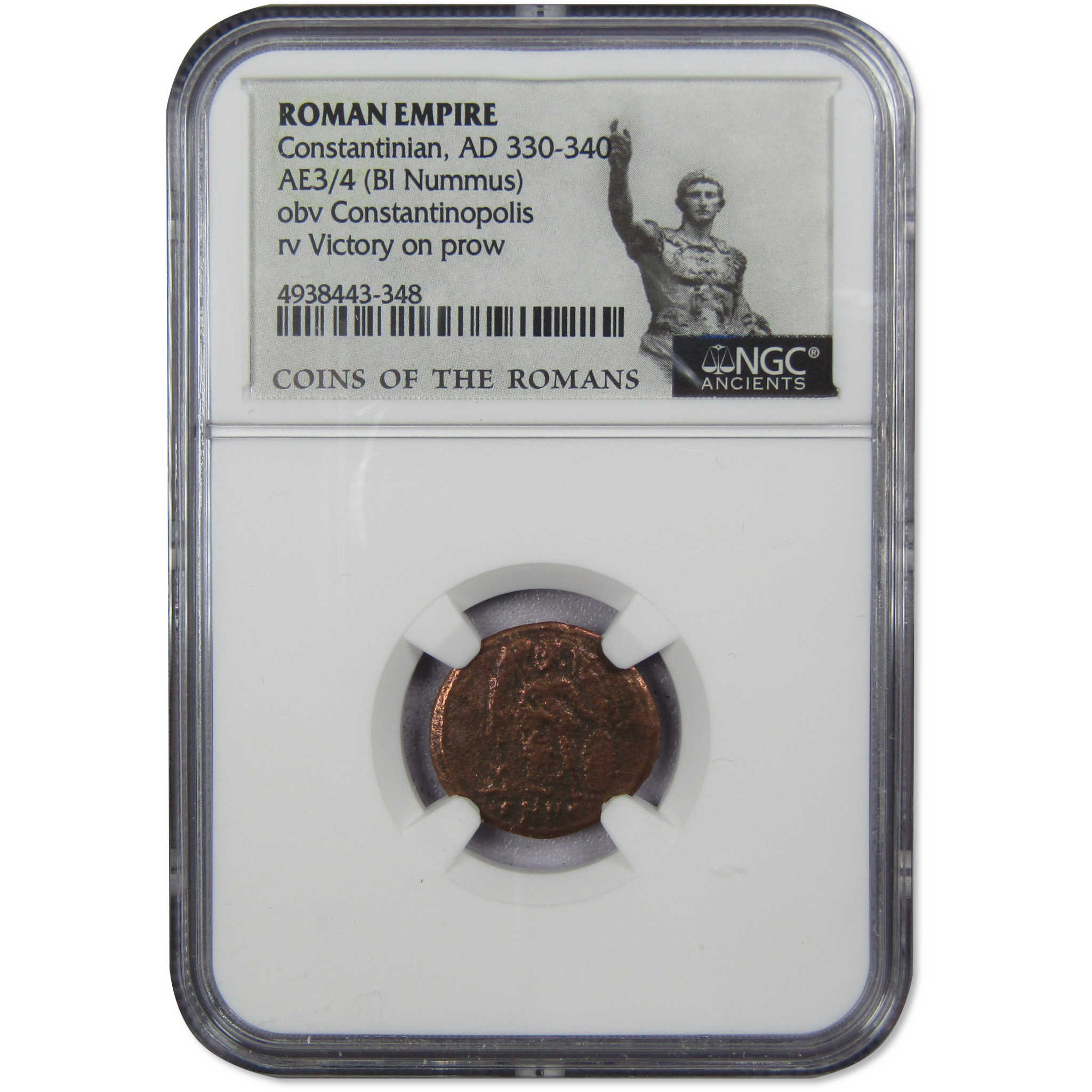 AD 330-40 Constantinian AE3/4 BI Nummus Constantinopolis NGC SKU:OPC49