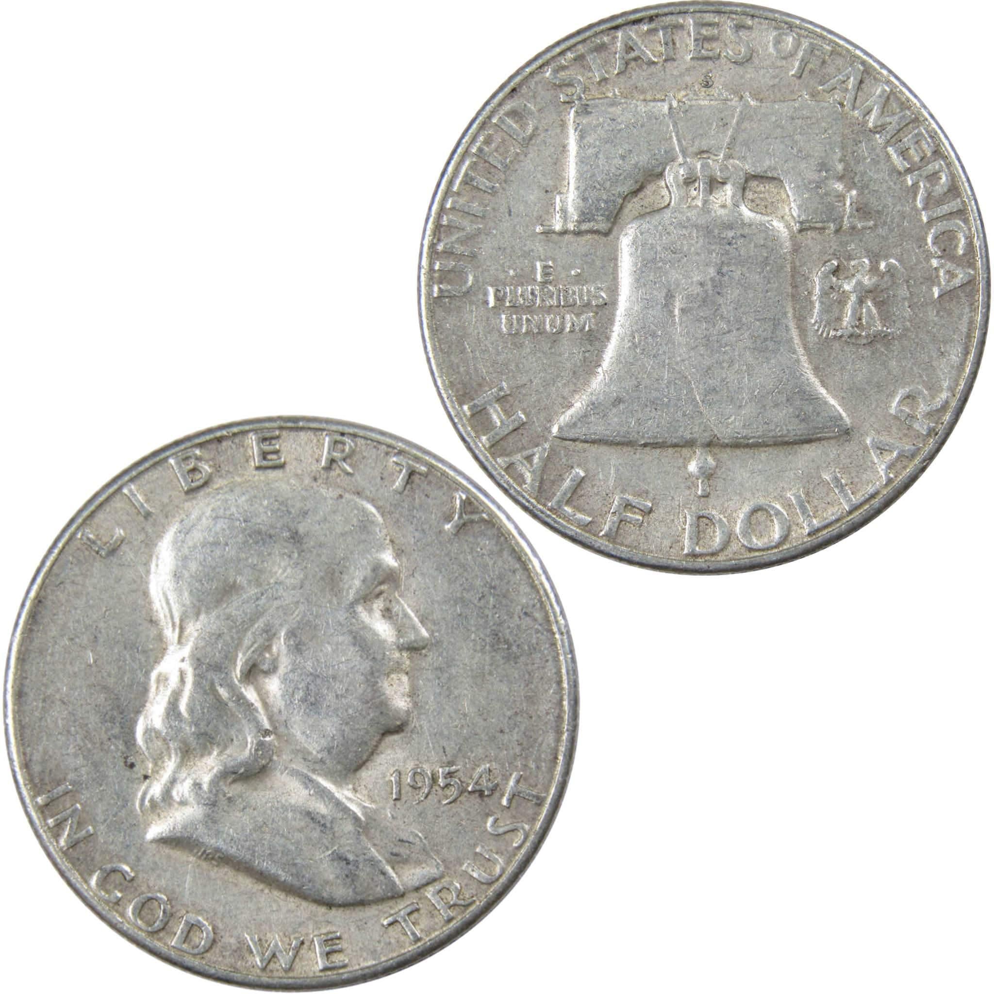 1954 S Franklin Half Dollar AG About Good 90% Silver 50c US Coin Collectible