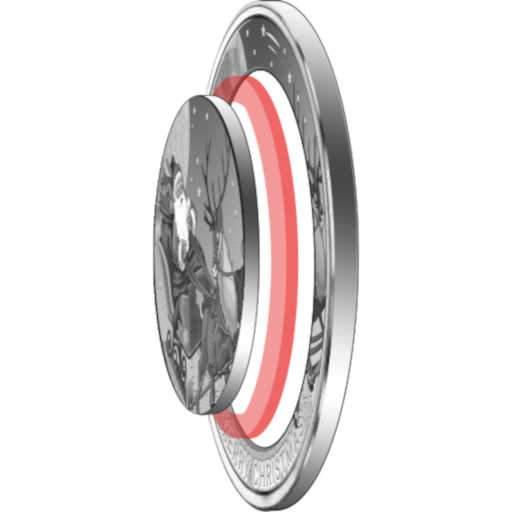 Christmas Glow Santa Claus Sleigh Silver Plated Half Dollar 2021 Fiji COA