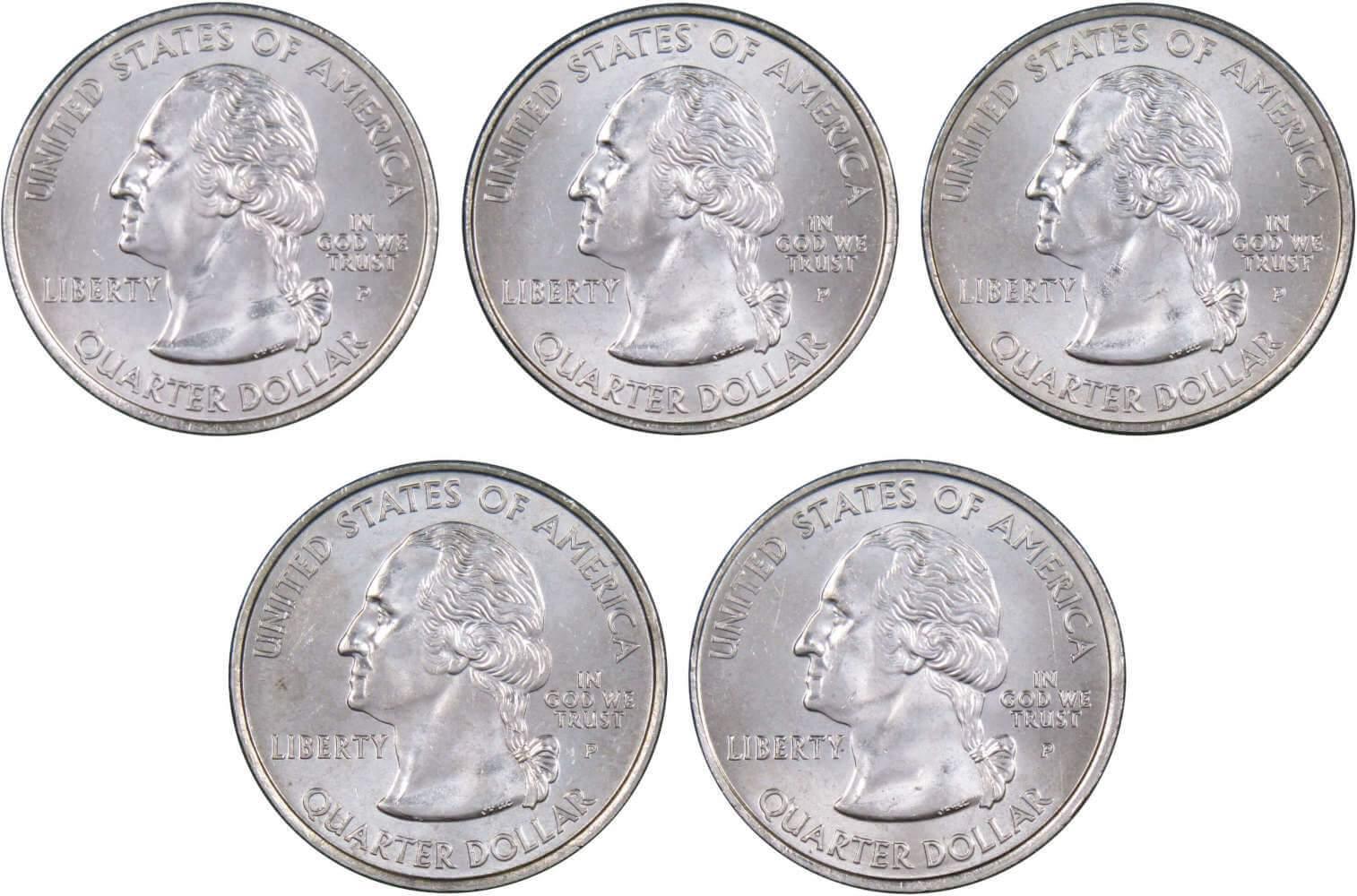 2005 P State Quarter 5 Coin Set BU Uncirculated Mint State 25c Collectible