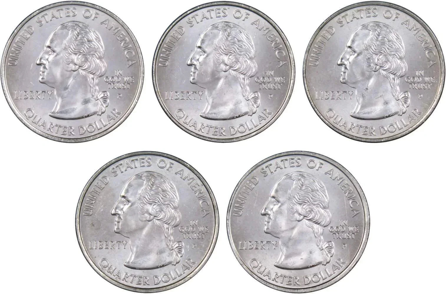 2005 P State Quarter 5 Coin Set BU Uncirculated Mint State 25c Collectible
