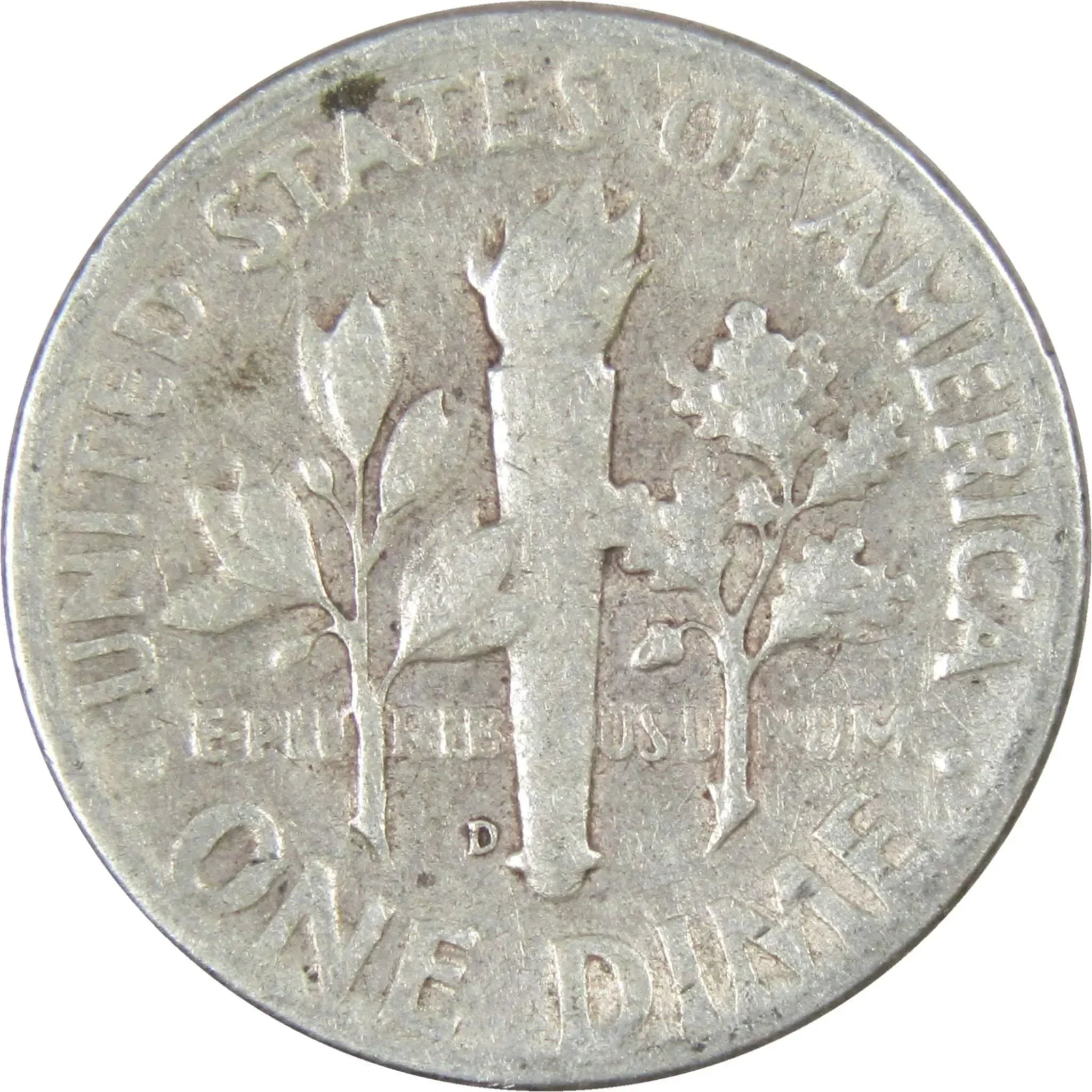 1950 D Roosevelt Dime AG About Good 90% Silver 10c US Coin Collectible