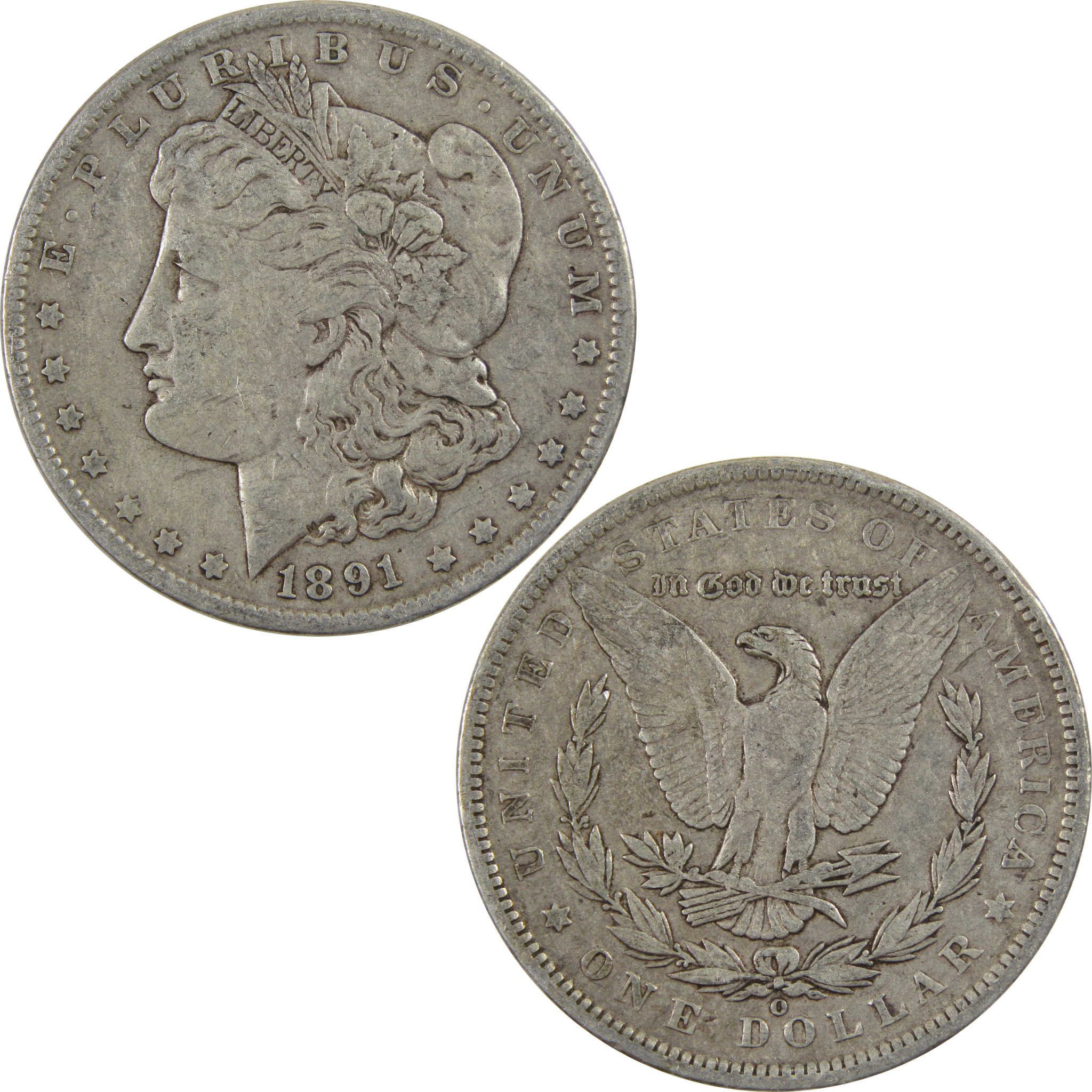 1891 O Morgan Dollar VF Very Fine 90% Silver $1 US Coin SKU:I3968 - Morgan coin - Morgan silver dollar - Morgan silver dollar for sale - Profile Coins & Collectibles