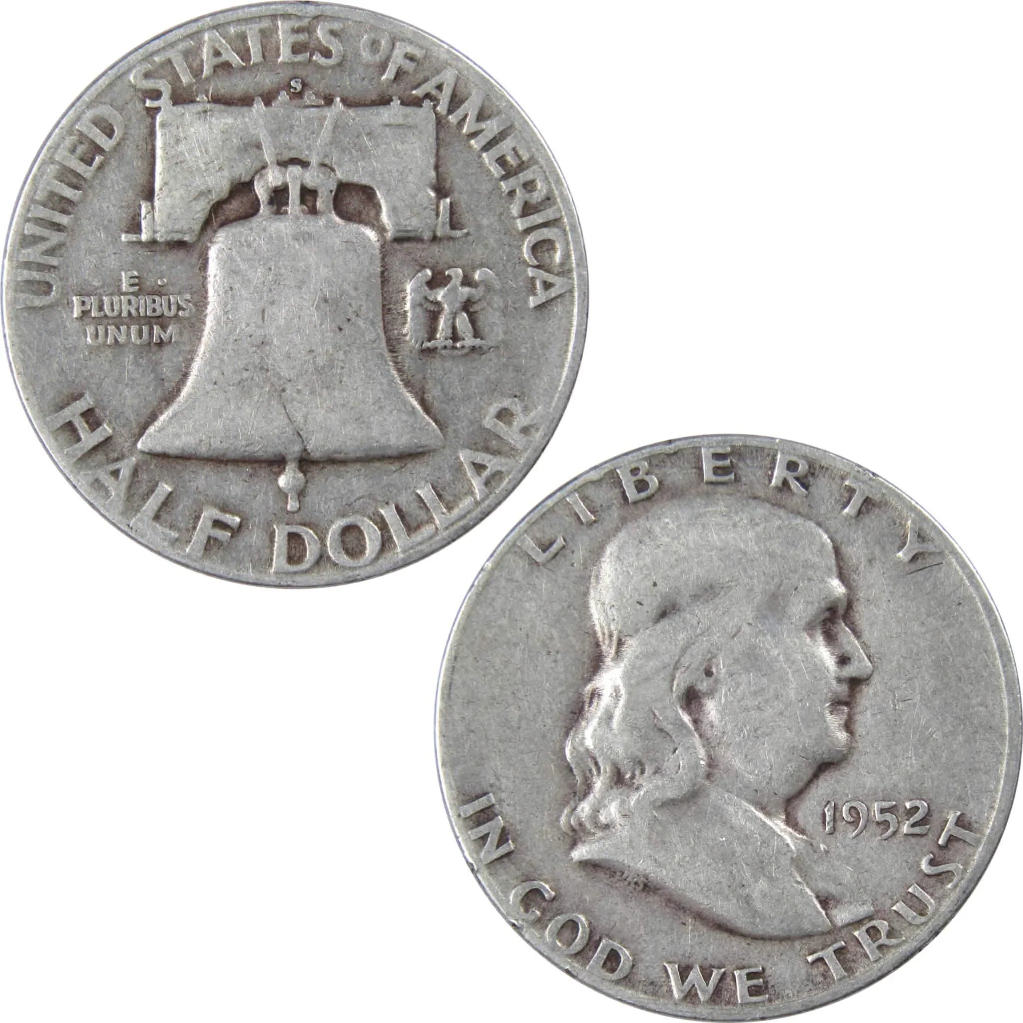 1952 S Franklin Half Dollar VG Very Good 90% Silver 50c US Coin Collectible